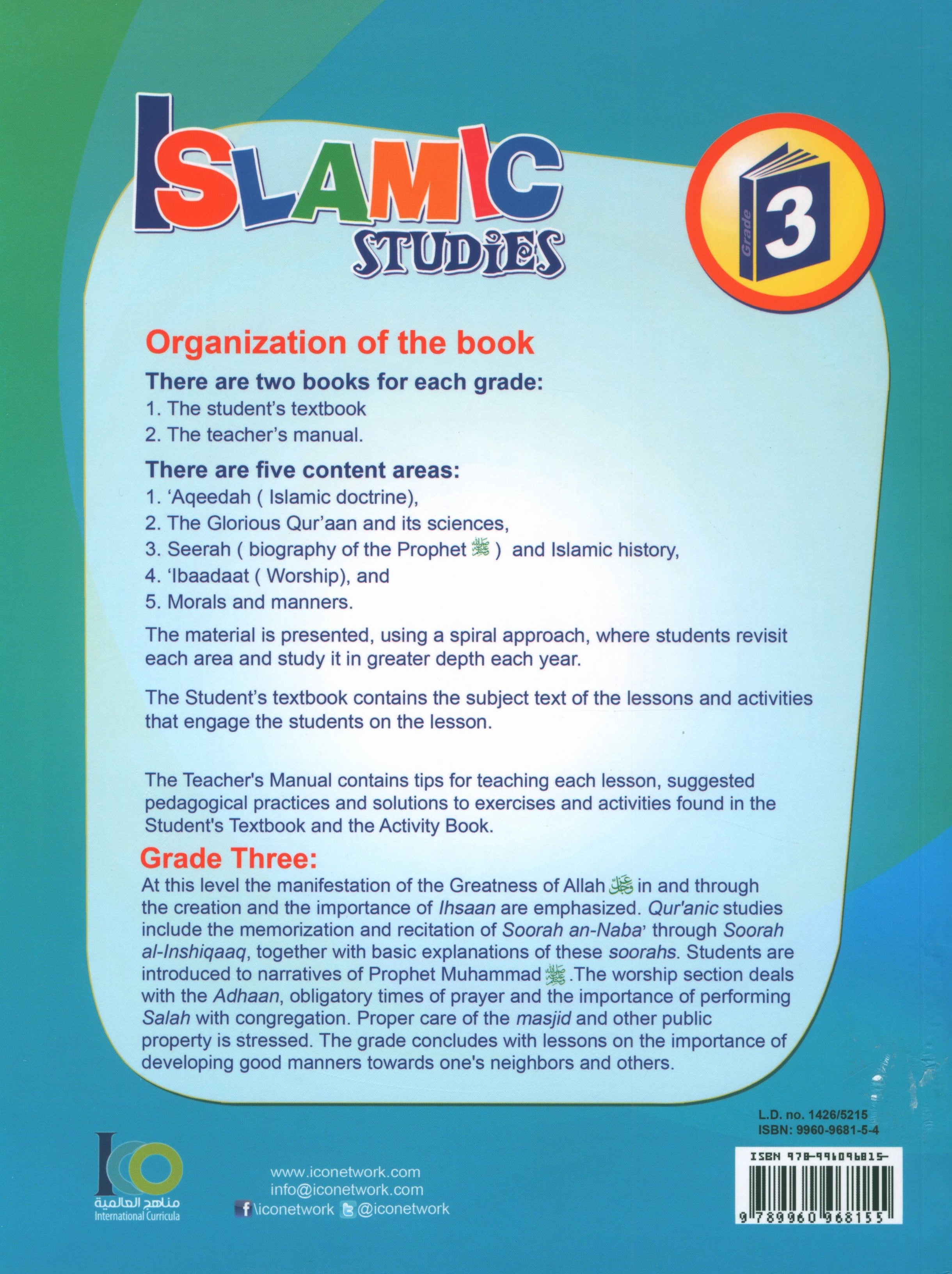 ICO Islamic Studies Textbook: Grade 3 (English - Light Edition)