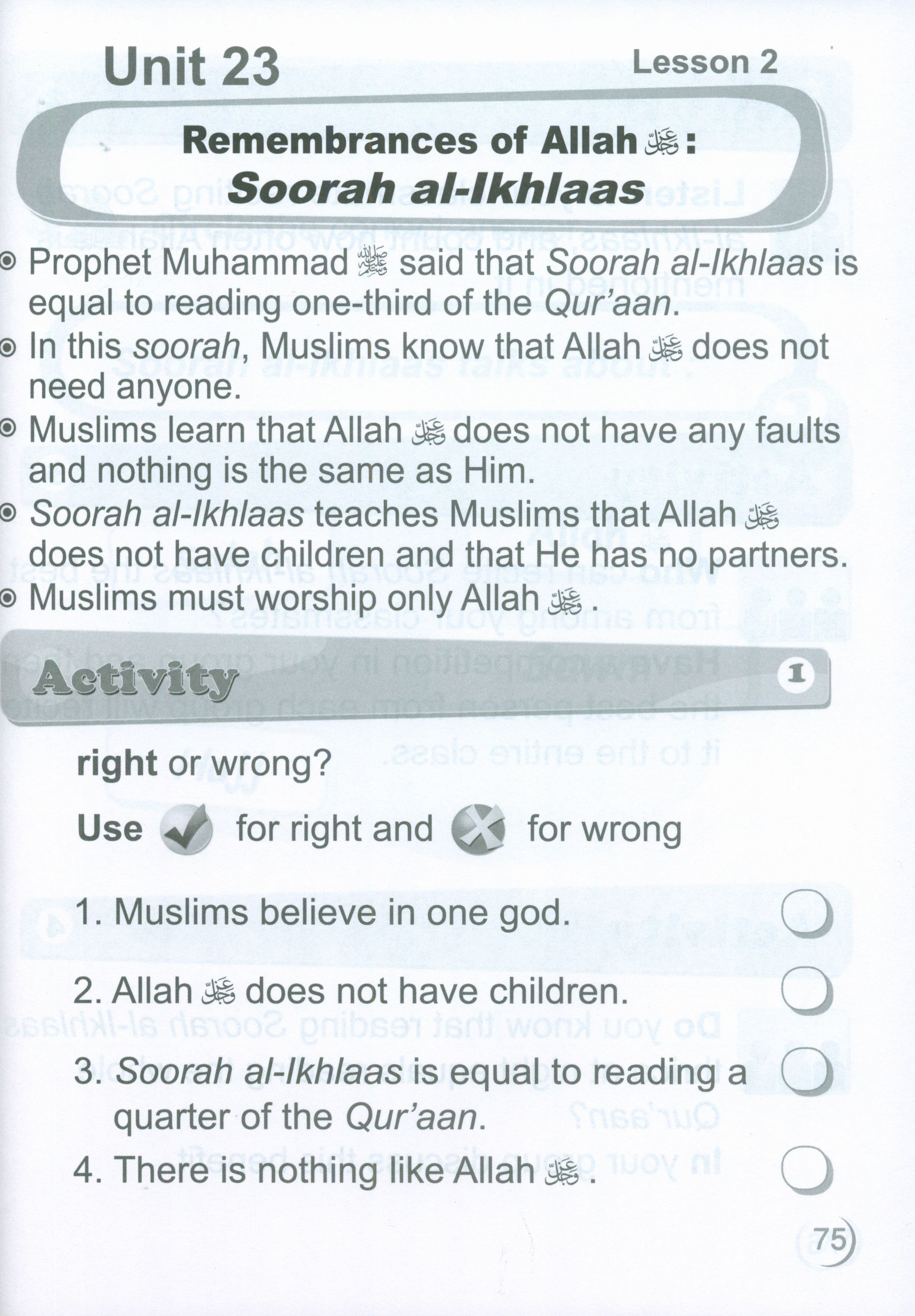 ICO Islamic Studies Workbook Level 1 Part 2