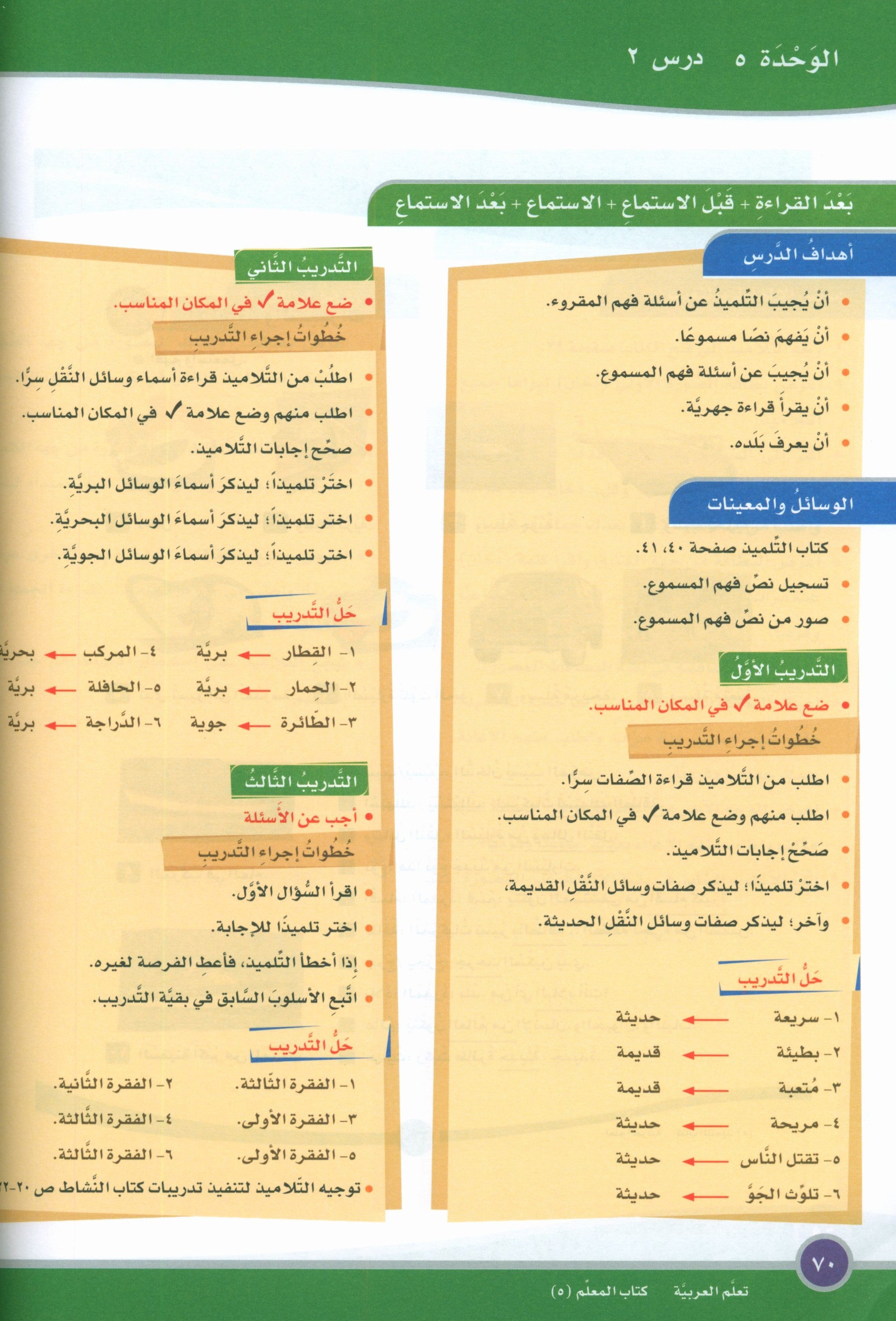 ICO Learn Arabic Teacher Book Level 5 Part 1 تعلم العربية كتاب المعلم
