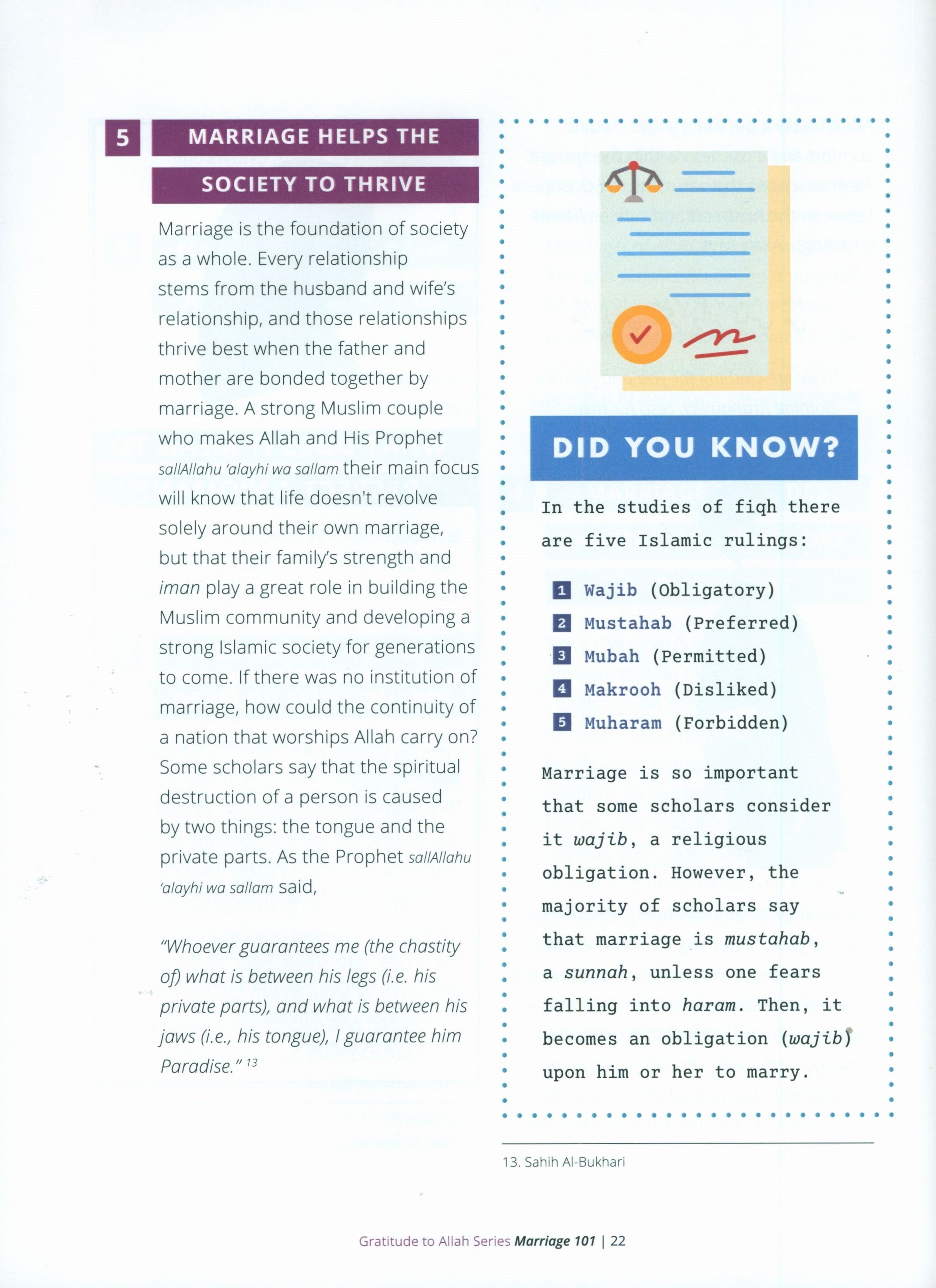 Marriage 101 : A Muslim's Guide to the Sacred Bond (Gratitude to Allah Series - Life Skills 3)
