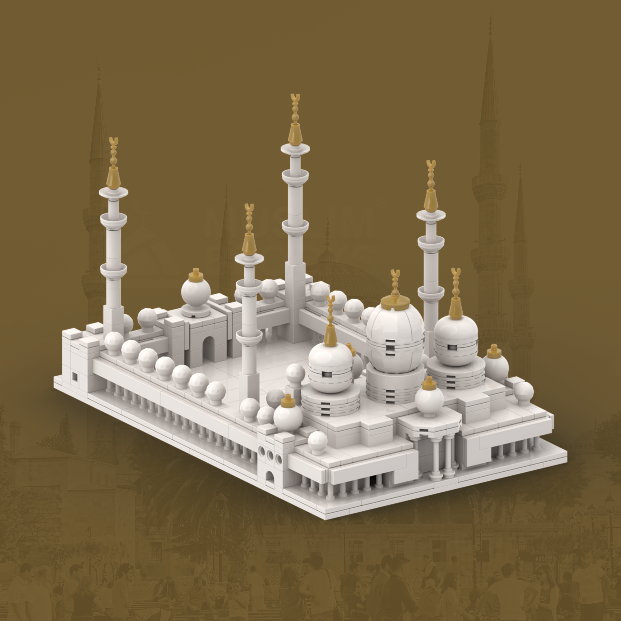 Abu Dhabi Mosque - Islamic Building Blocks Set Sheikh Zayed Grand Mosque