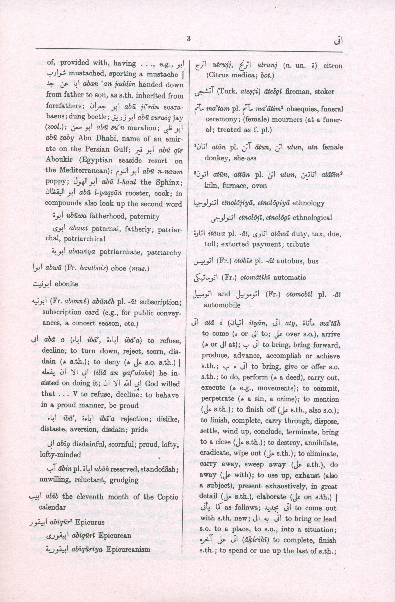 Hans Wehr English-Arabic Dictionary