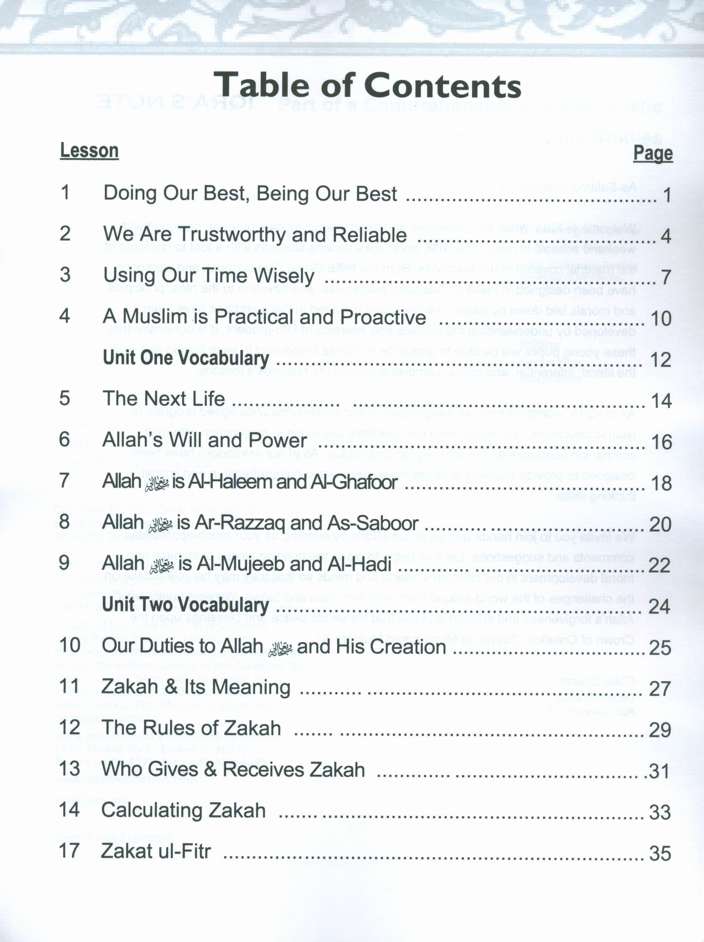 IQRA' WISE Workbook 5th Grade