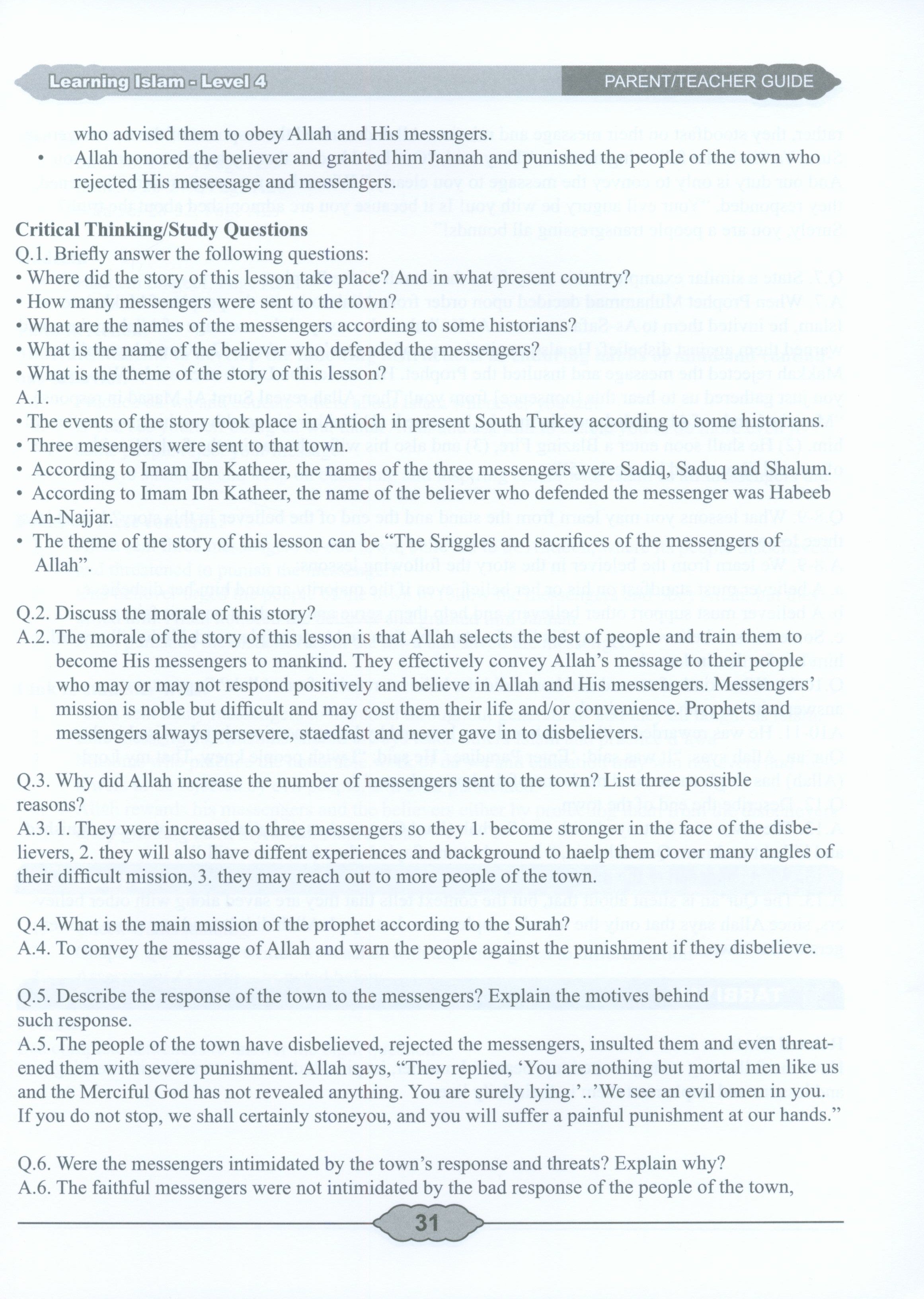 Learning Islam Weekend Edition Teacher / Parent Guide: Level 4