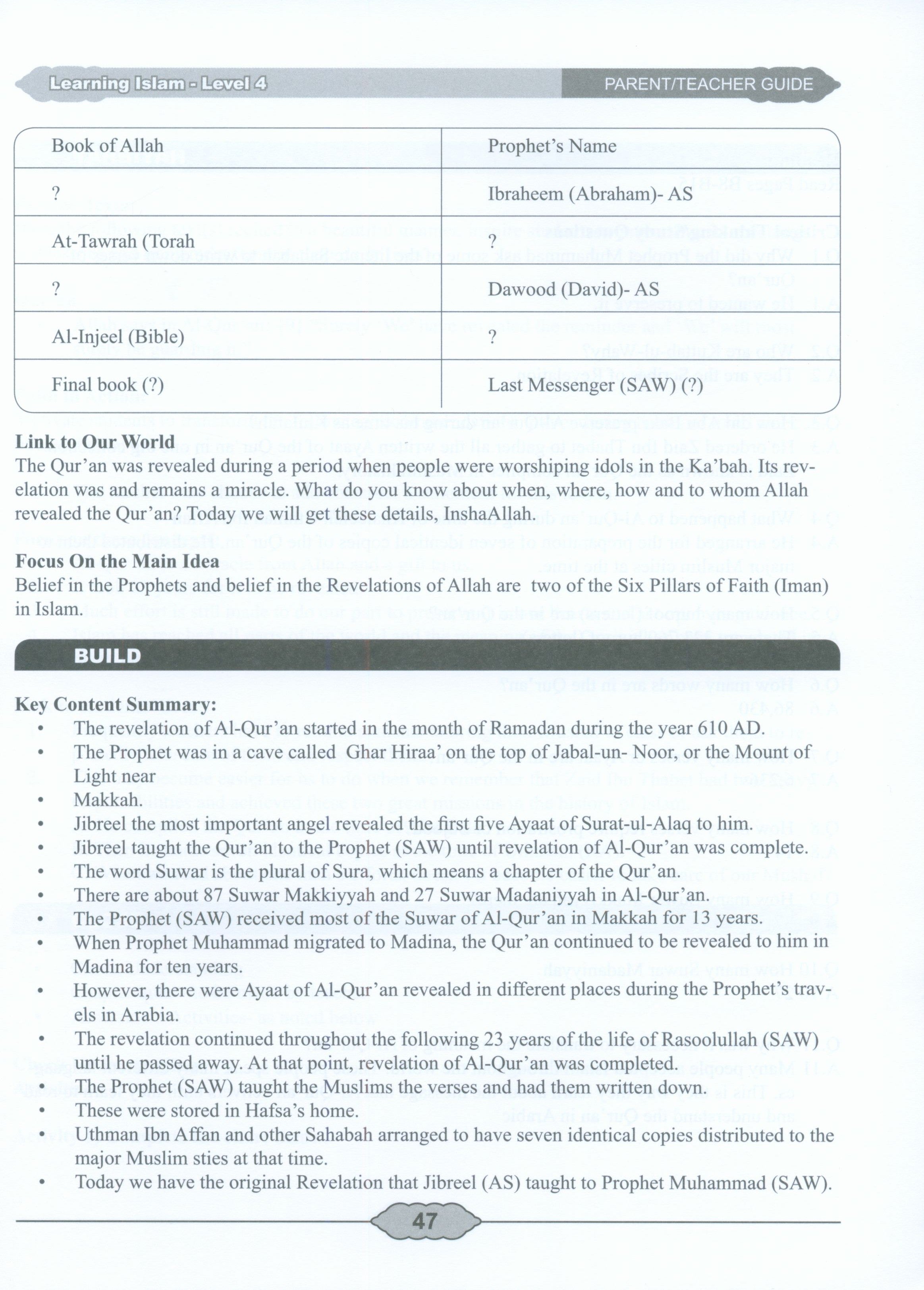Learning Islam Weekend Edition Teacher / Parent Guide: Level 4