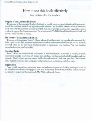 Weekend Learning Islamic Studies Teacher Manual Level 9