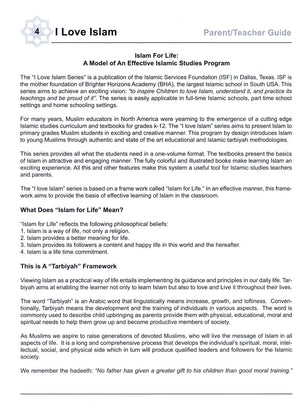 I Love Islam Teacher / Parent Guide Level 4 - First Edition