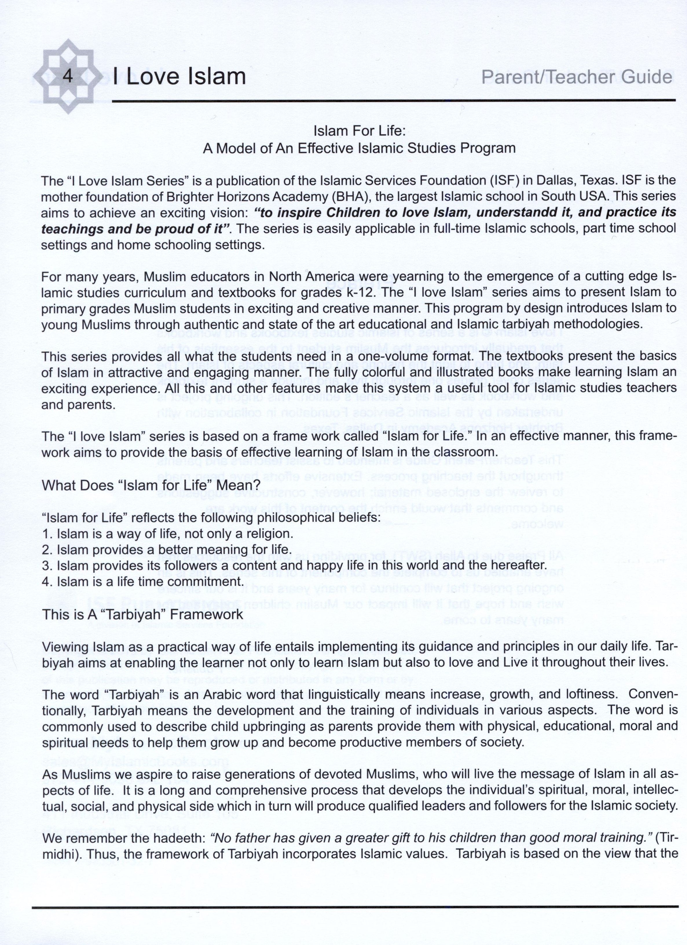 I Love Islam Teacher / Parent Guide Level 3 - First Edition