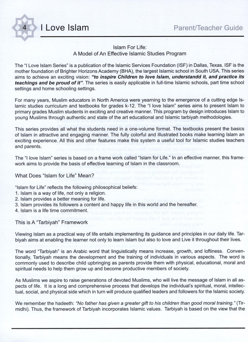 I Love Islam Teacher / Parent Guide Level 3 - First Edition