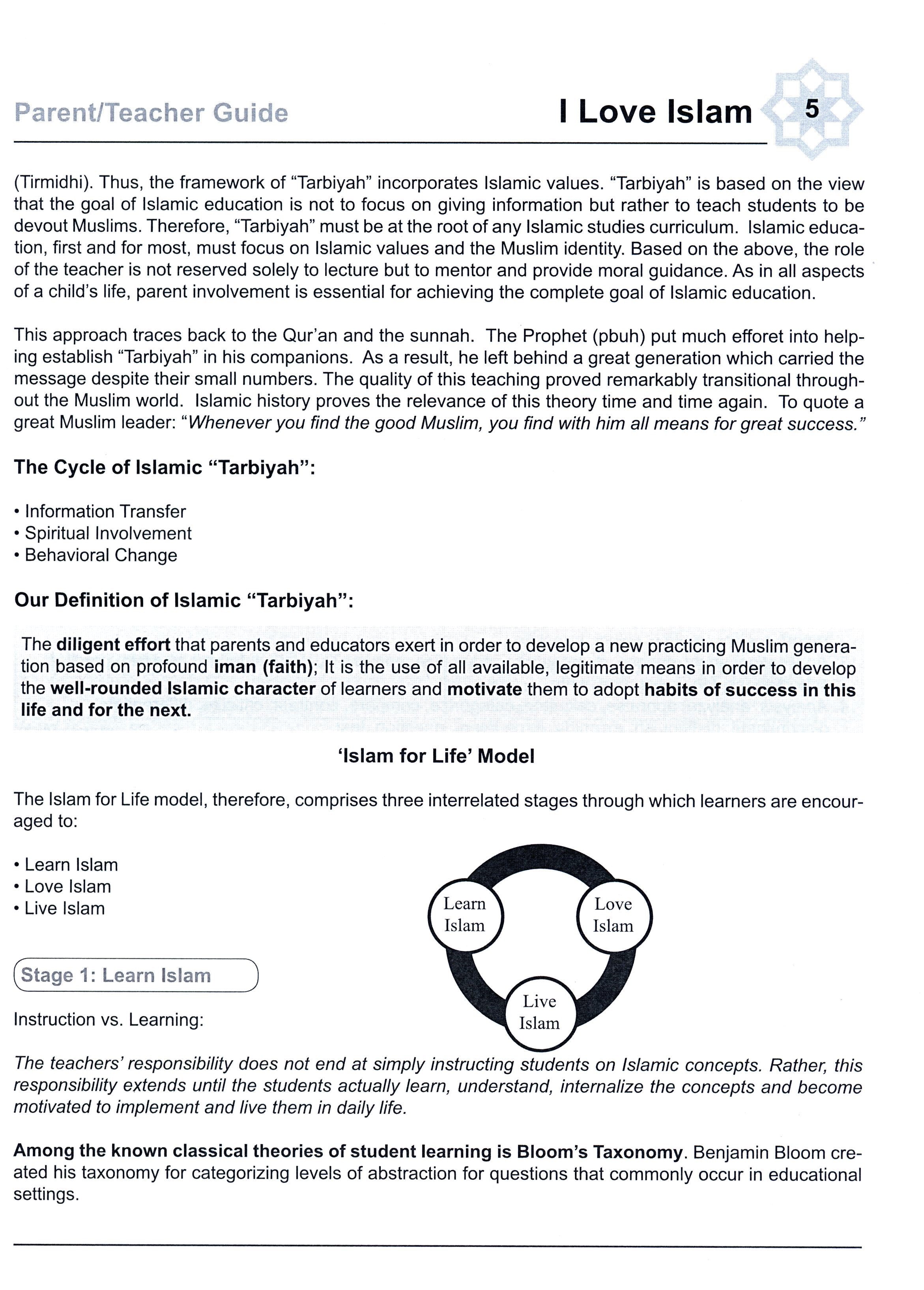 I Love Islam Teacher / Parent Guide Level 4 - First Edition