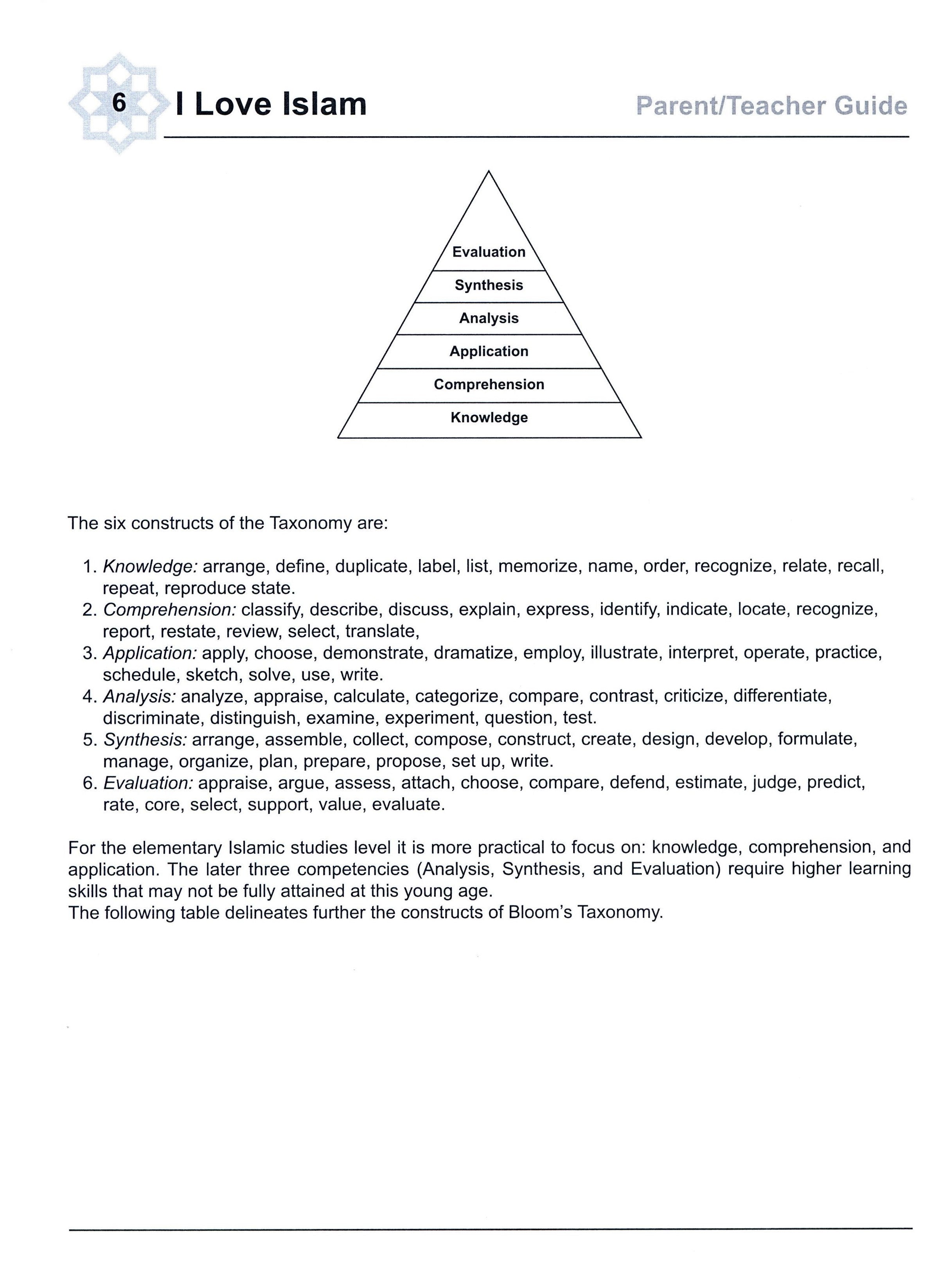 I Love Islam Teacher / Parent Guide Level 4 - First Edition