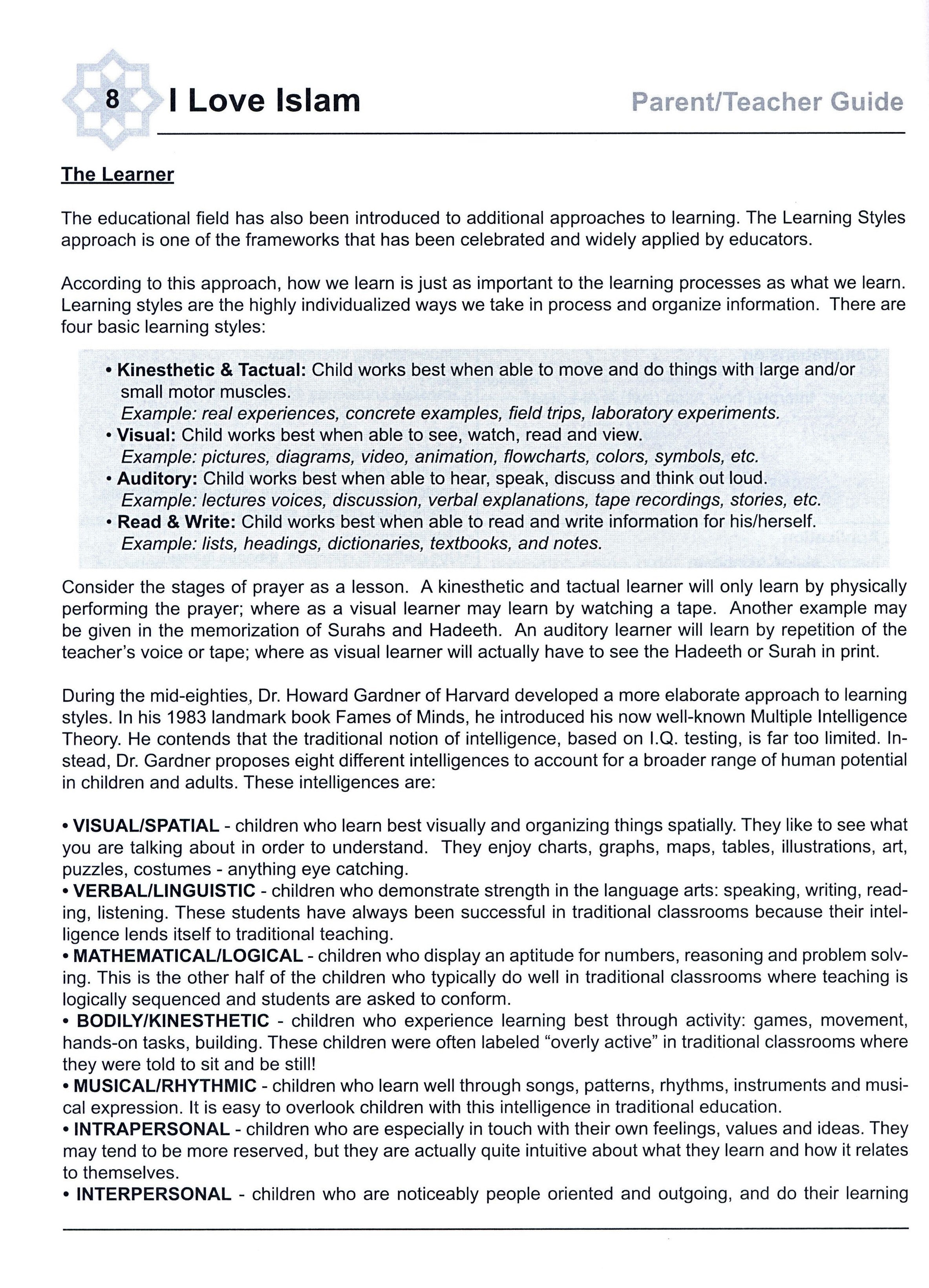 I Love Islam Teacher / Parent Guide Level 4 - First Edition