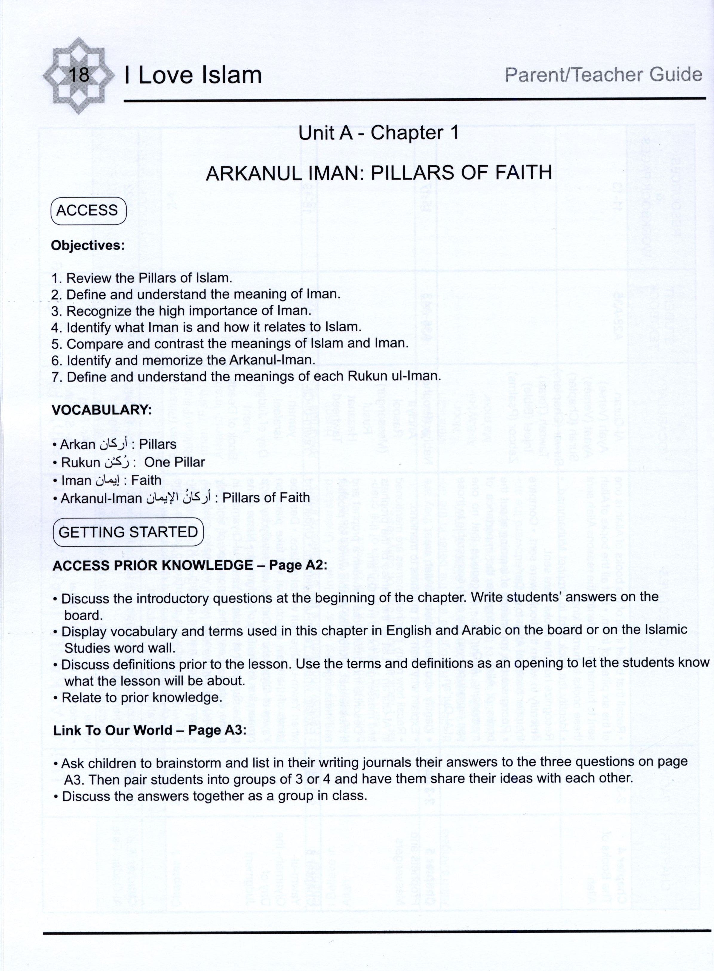 I Love Islam Teacher / Parent Guide Level 3 - First Edition