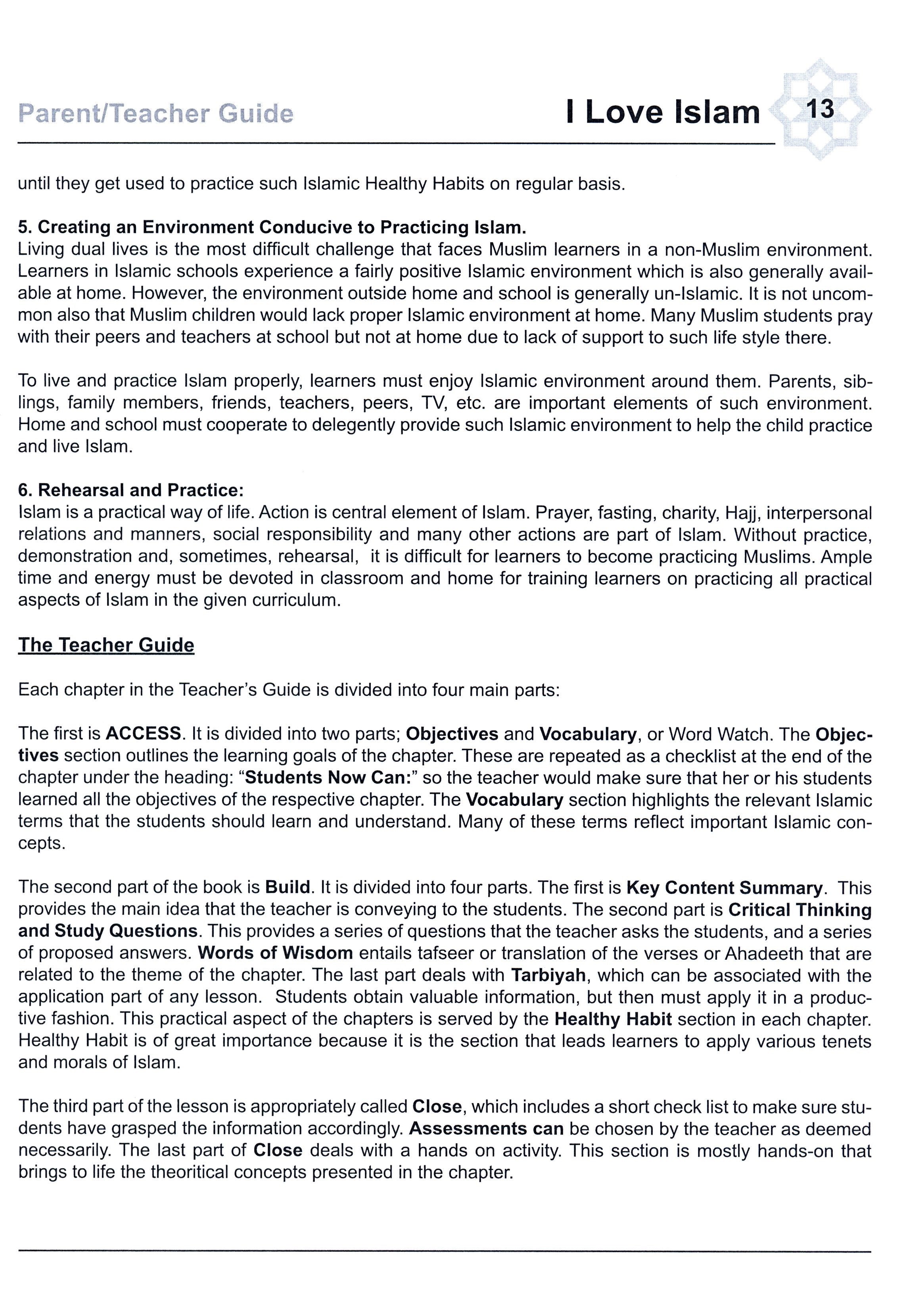 I Love Islam Teacher / Parent Guide Level 4 - First Edition