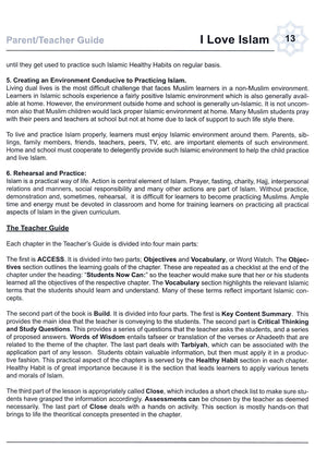 I Love Islam Teacher / Parent Guide Level 4 - First Edition