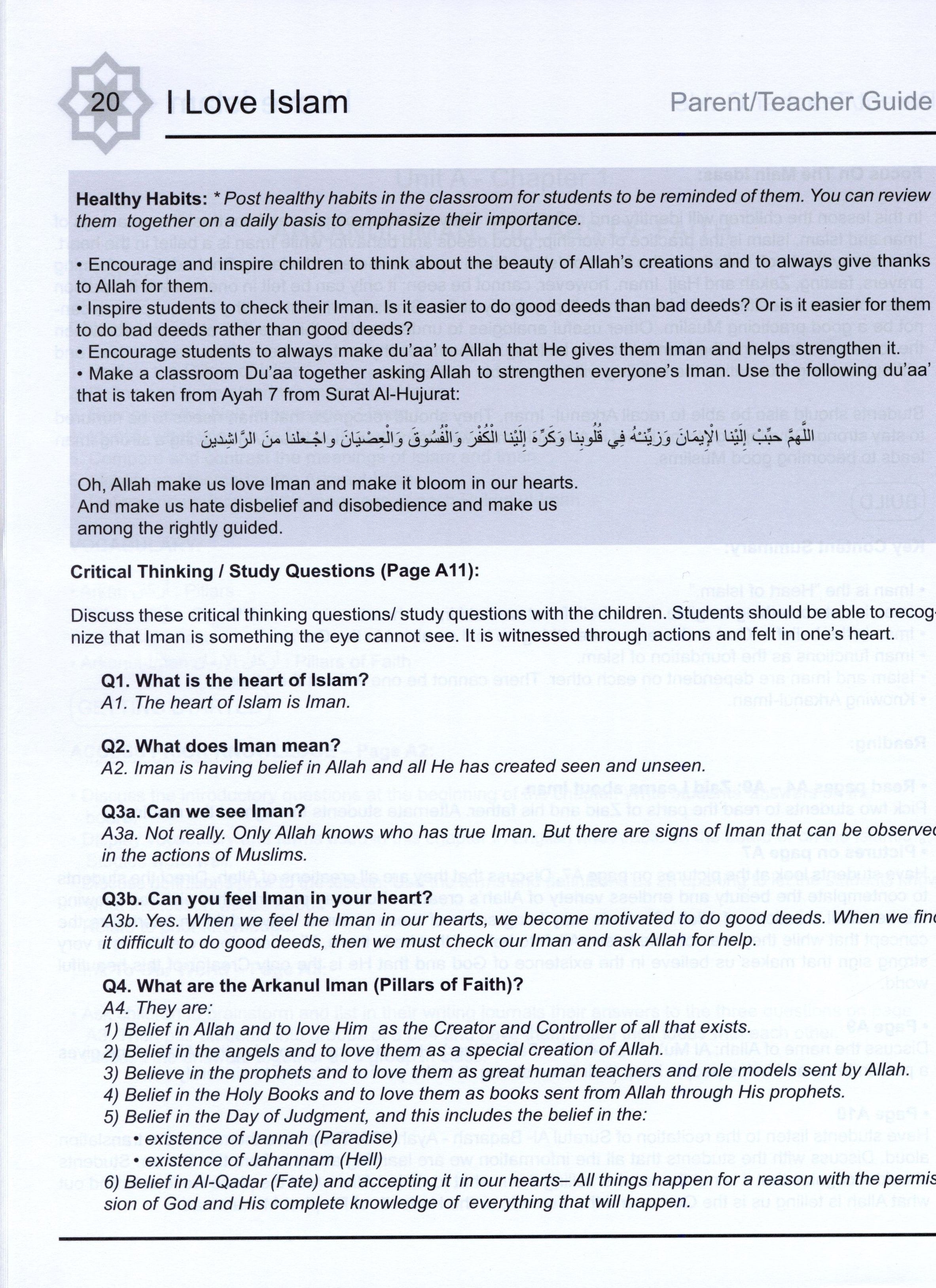 I Love Islam Teacher / Parent Guide Level 3 - First Edition