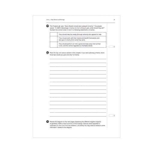 Safar Islamic Studies Workbook 8