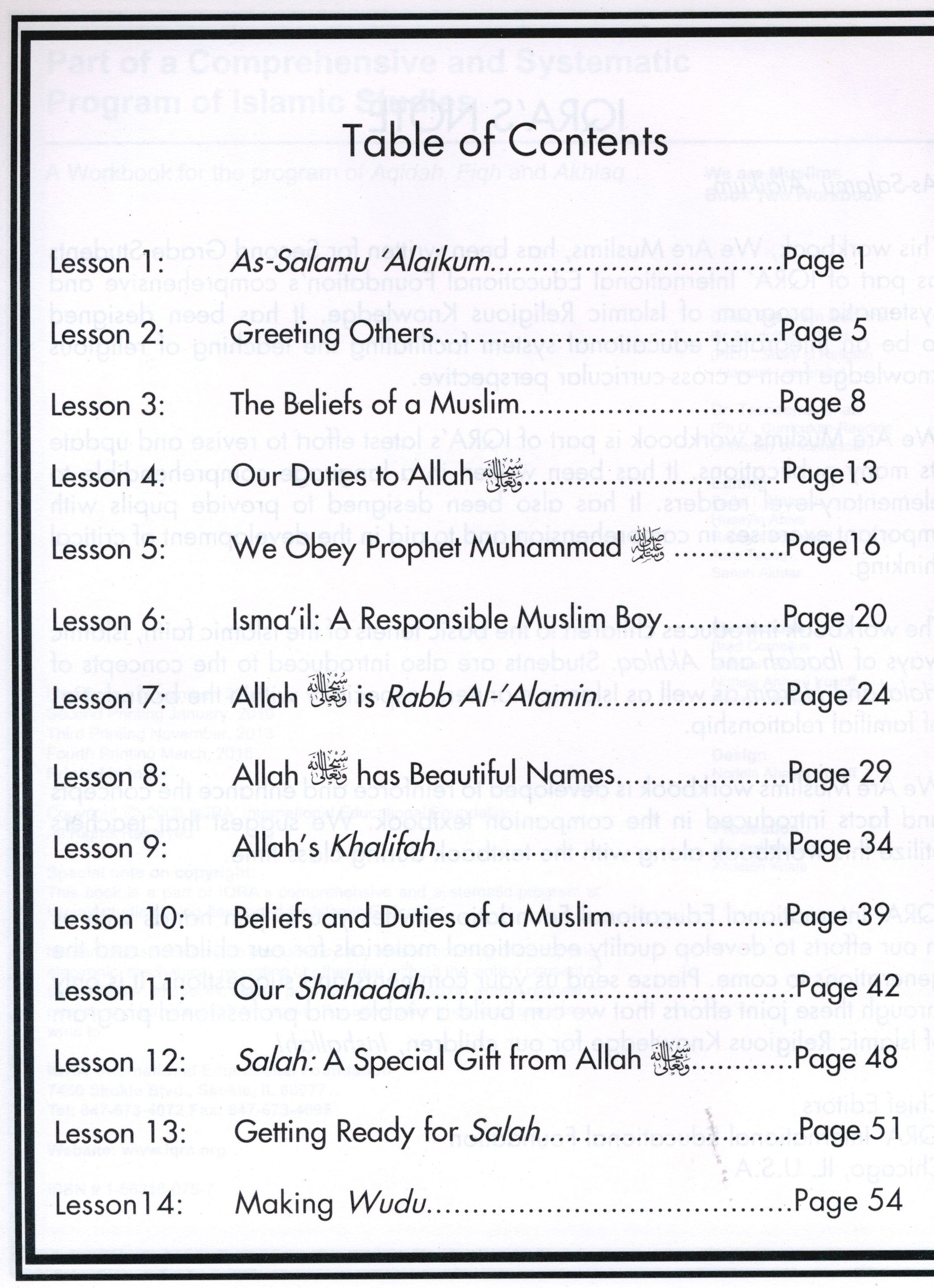 We Are Muslims Workbook Grade 2