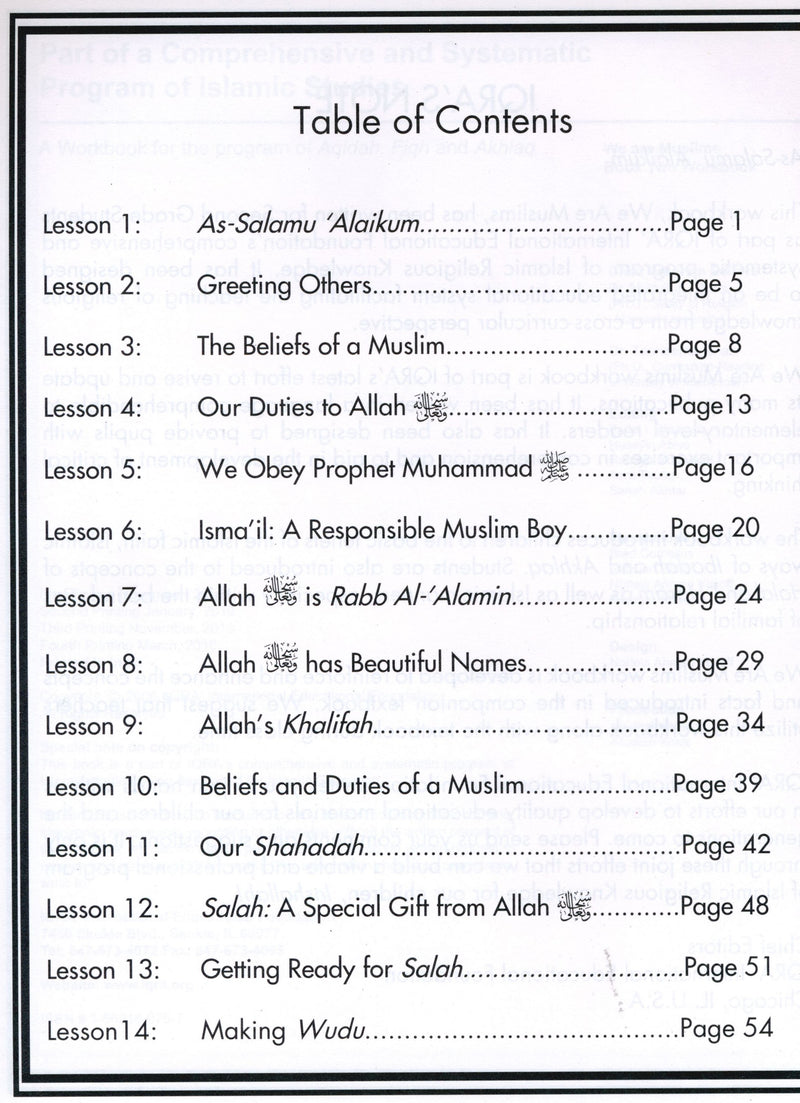 We Are Muslims Workbook Grade 2