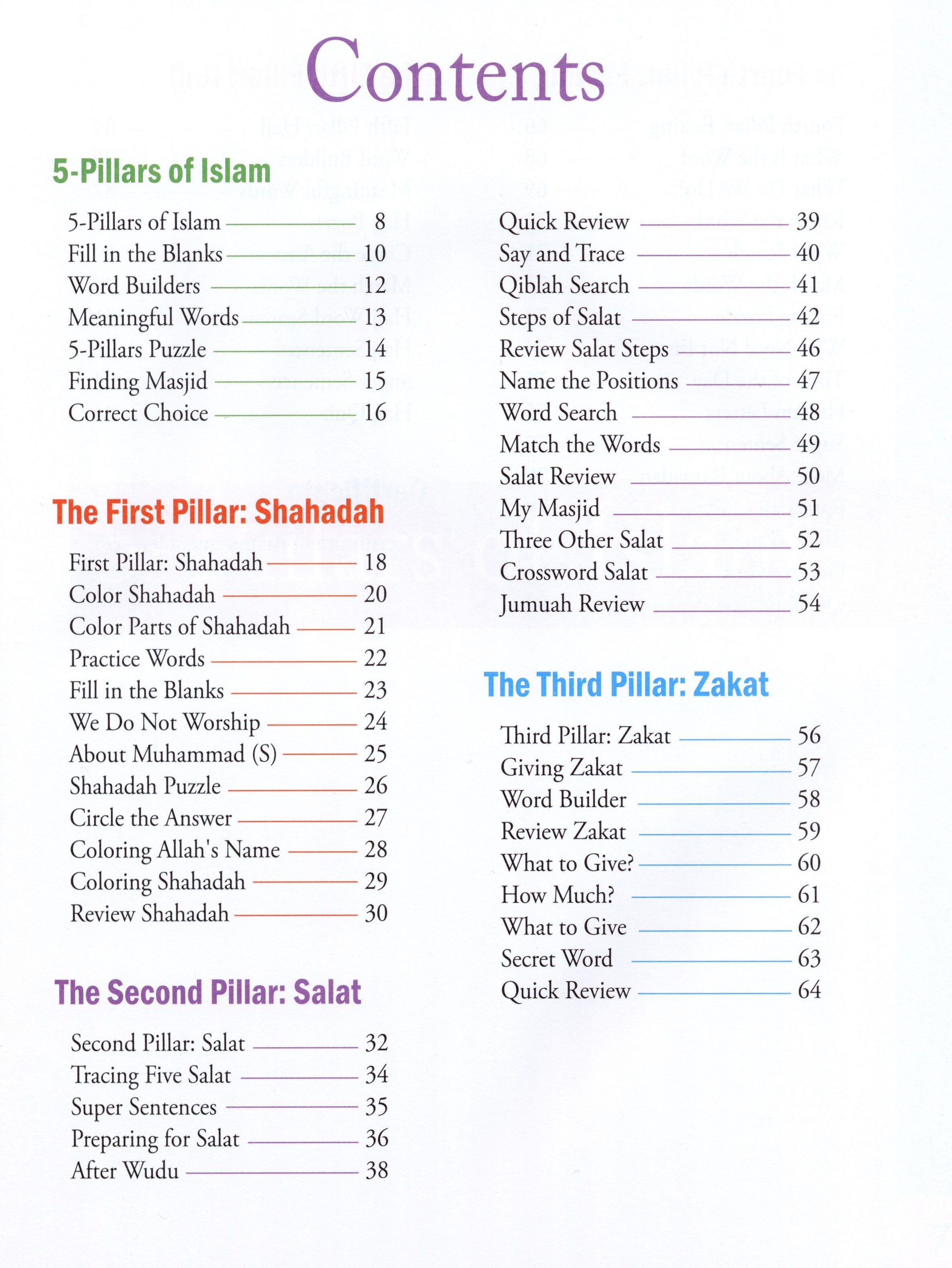 5 Pillars of Islam Activity Book