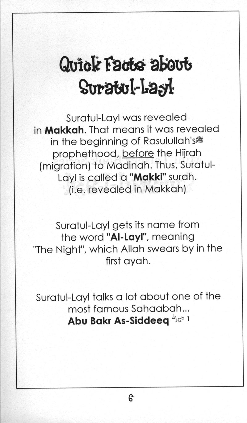 Mini Tafseer Book Suratul Layl (Surah 92)