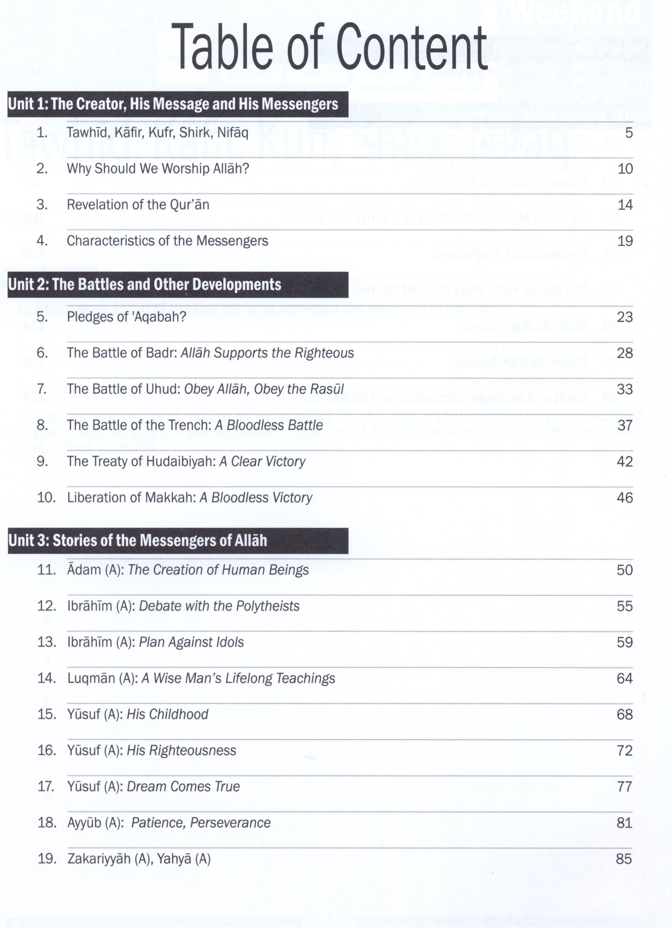 Weekend Learning Islamic Studies Workbook Level 5