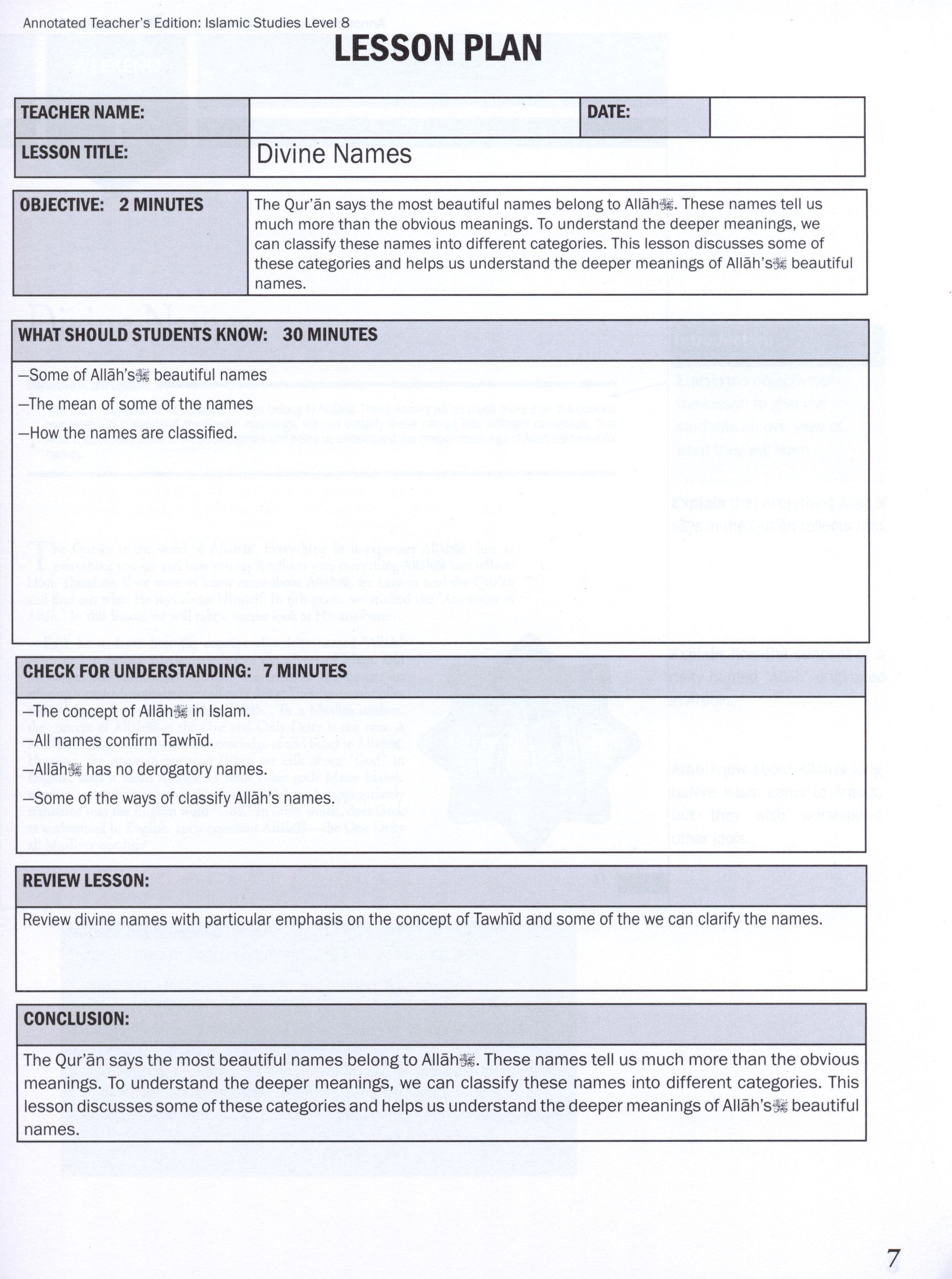 Weekend Learning Islamic Studies Teacher Manual Level 8