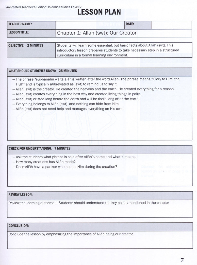 Weekend Learning Islamic Studies Teacher Manual Level 2