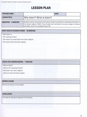Weekend Learning Islamic Studies Teacher Manual Level 7