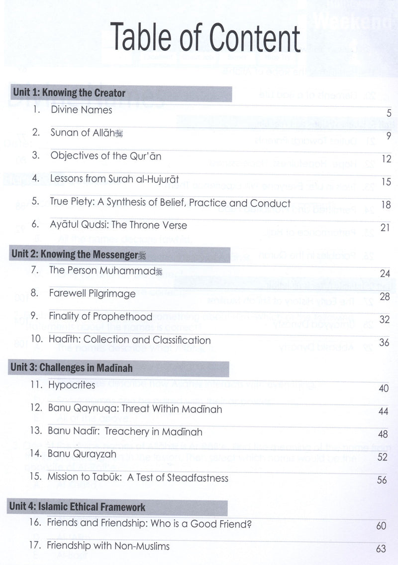 Weekend Learning Islamic Studies Workbook Level 8