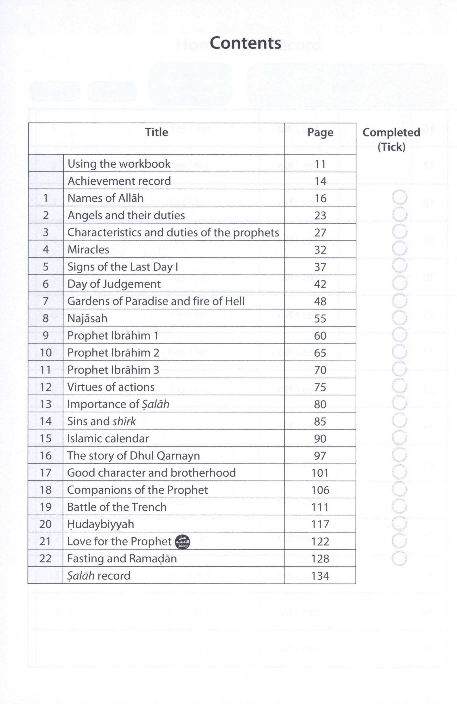 Safar Islamic Studies Workbook 4