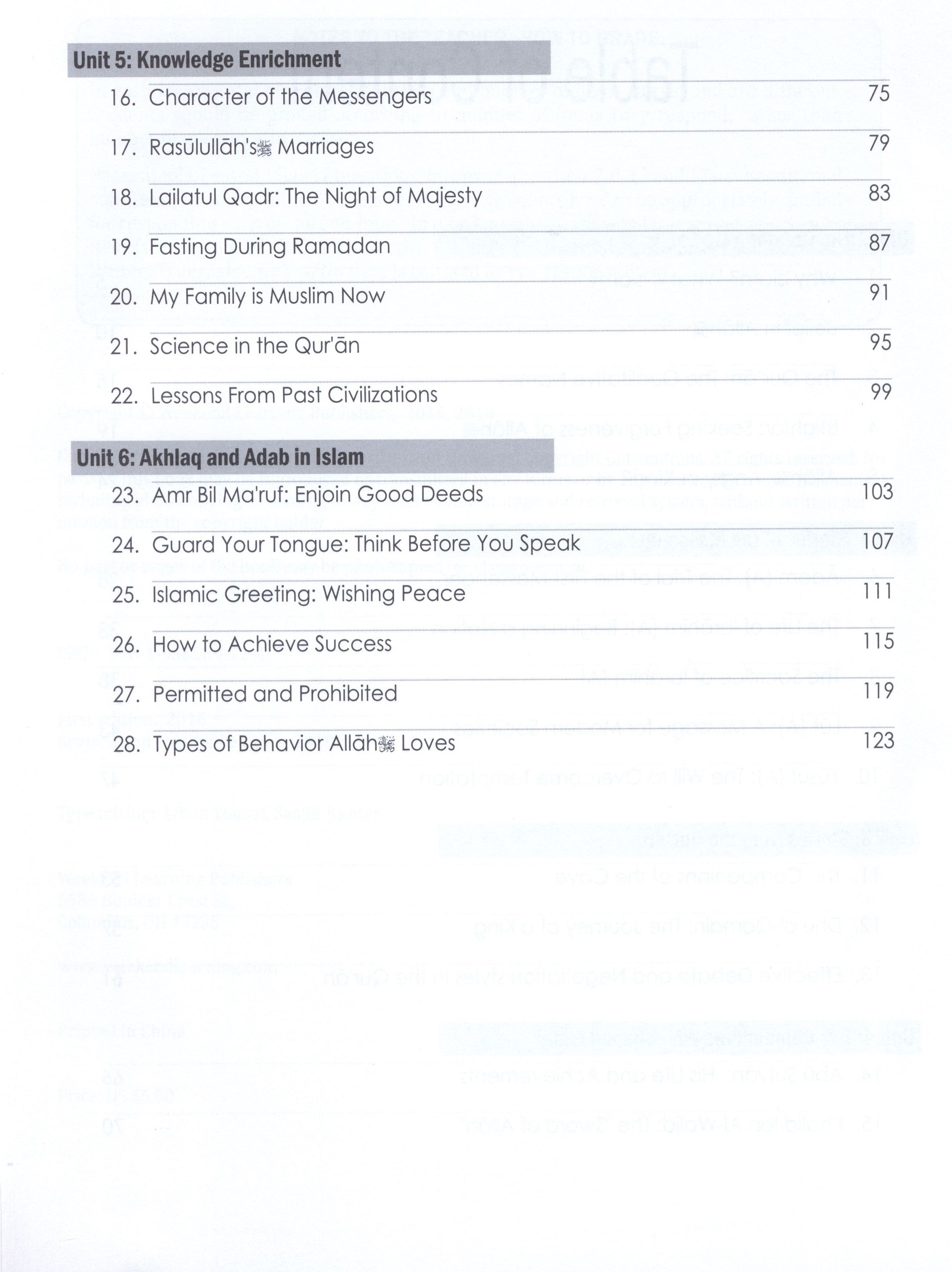 Weekend Learning Islamic Studies Workbook Level 7