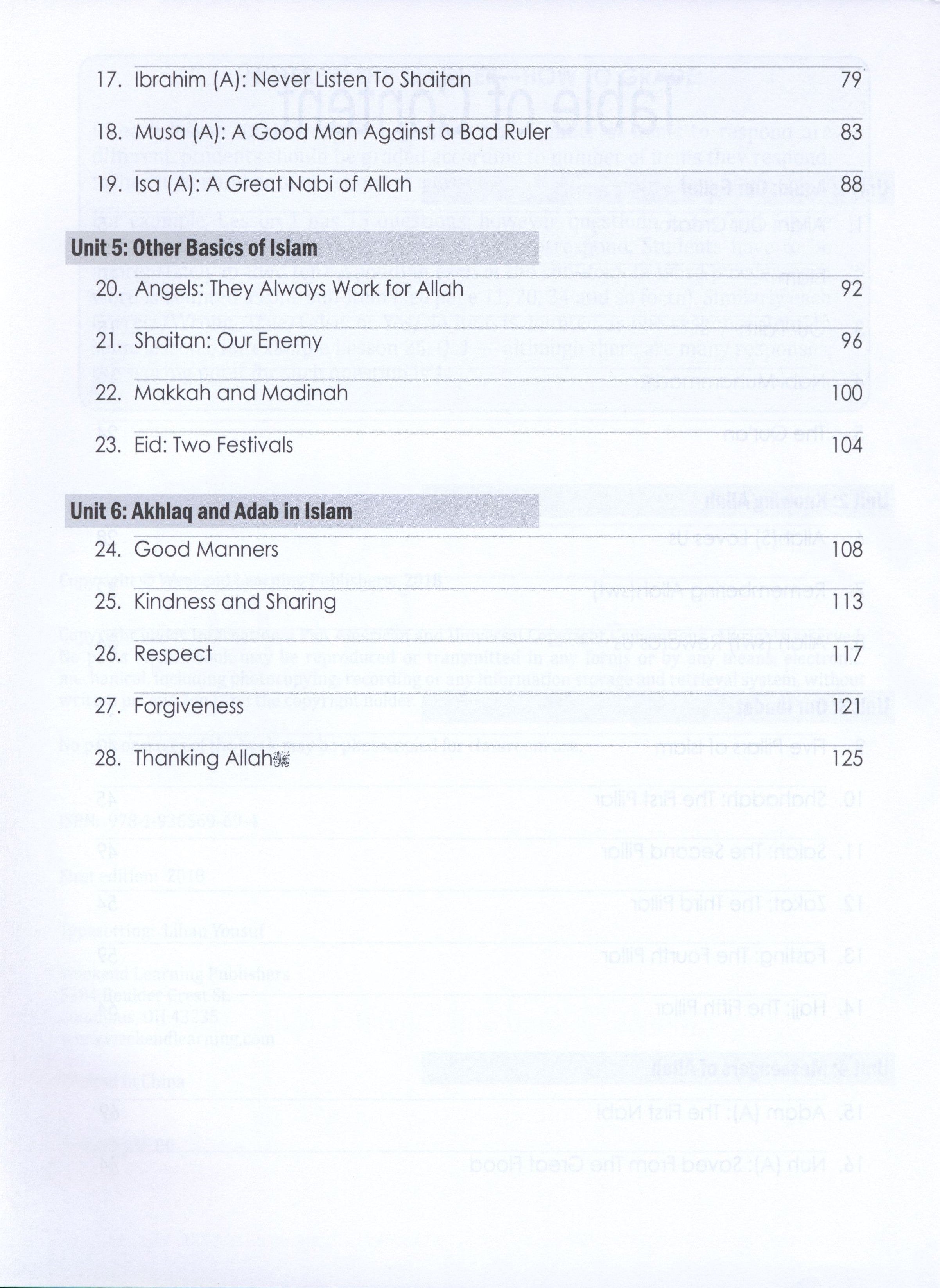 Weekend Learning Islamic Studies Workbook Level 1