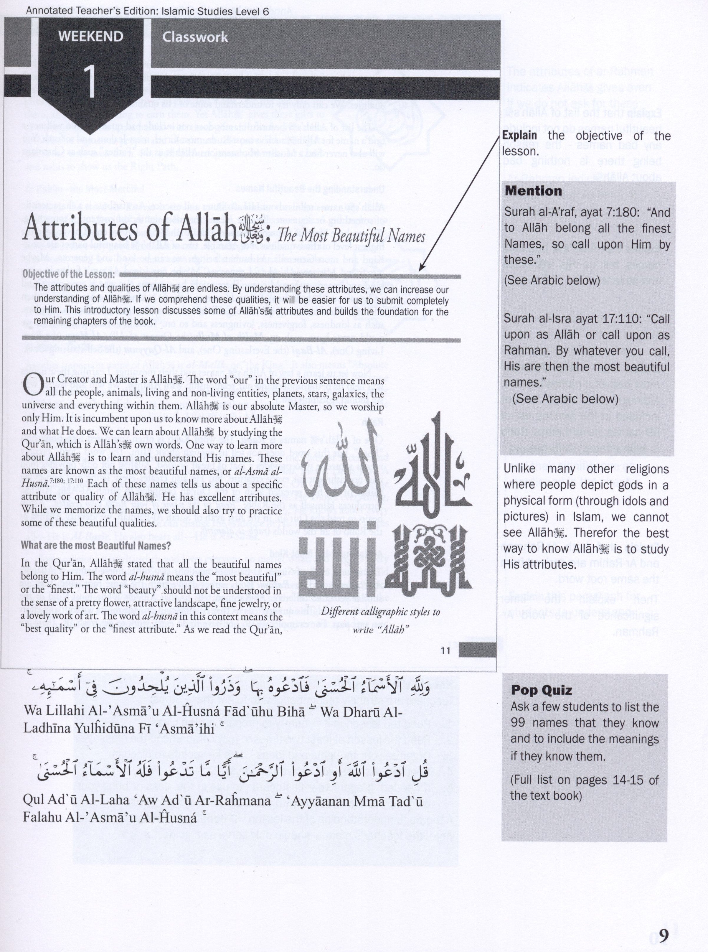 Weekend Learning Islamic Studies Teacher Manual Level 6