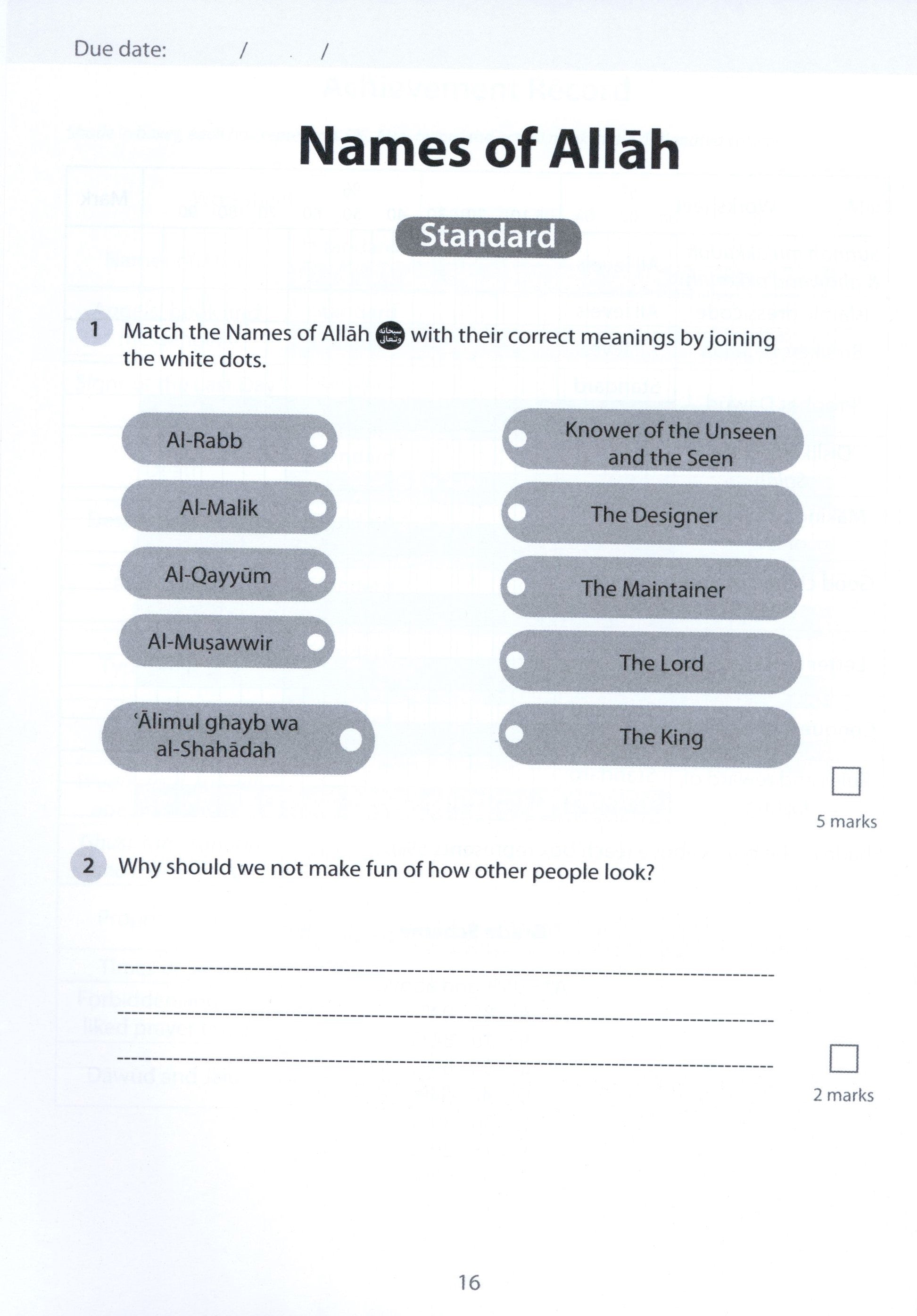 Safar Islamic Studies Workbook 5