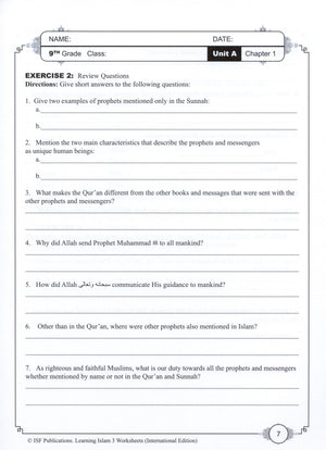 Learning Islam Workbook Level 3 (8th Grade)