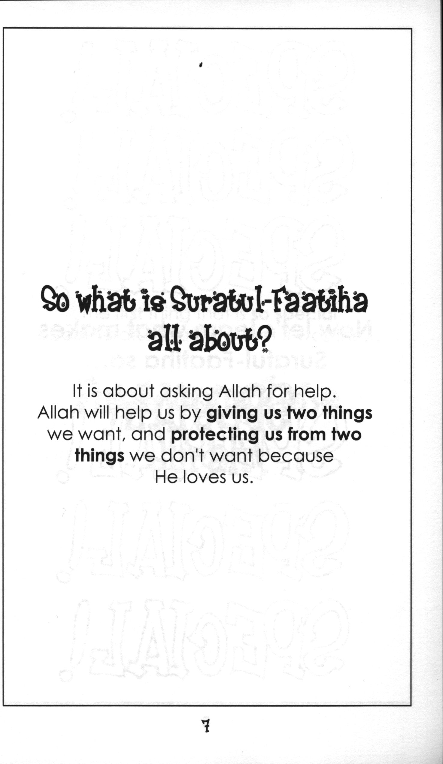 Mini Tafseer Book Suratul Faatiha (Surah 1)