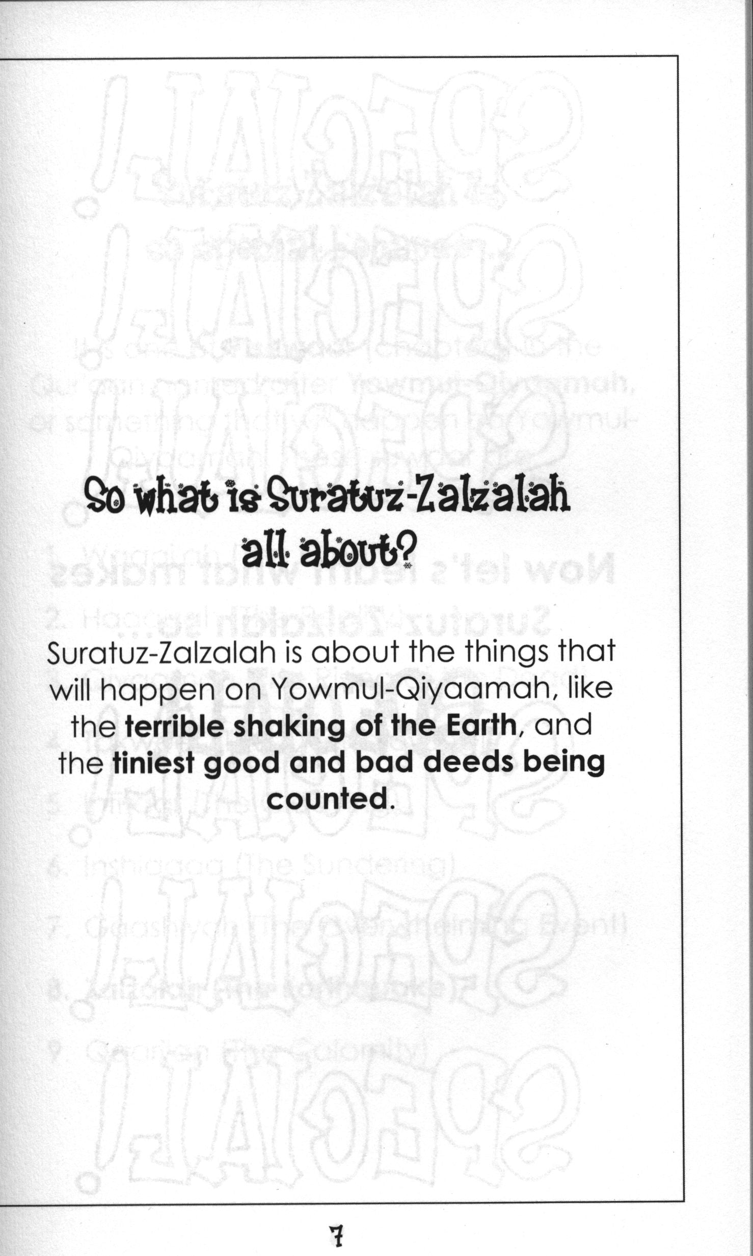 Mini Tafseer Book Suratuz-Zalzalah (Surah 99)