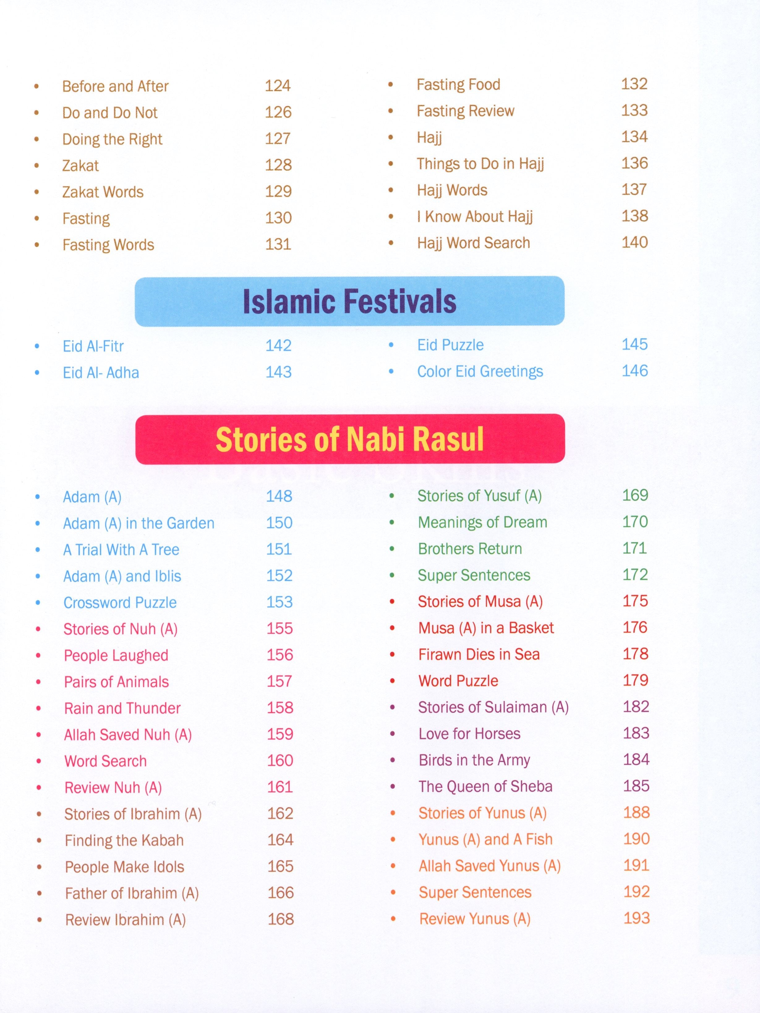 Weekend Learning Islamic Studies Level K