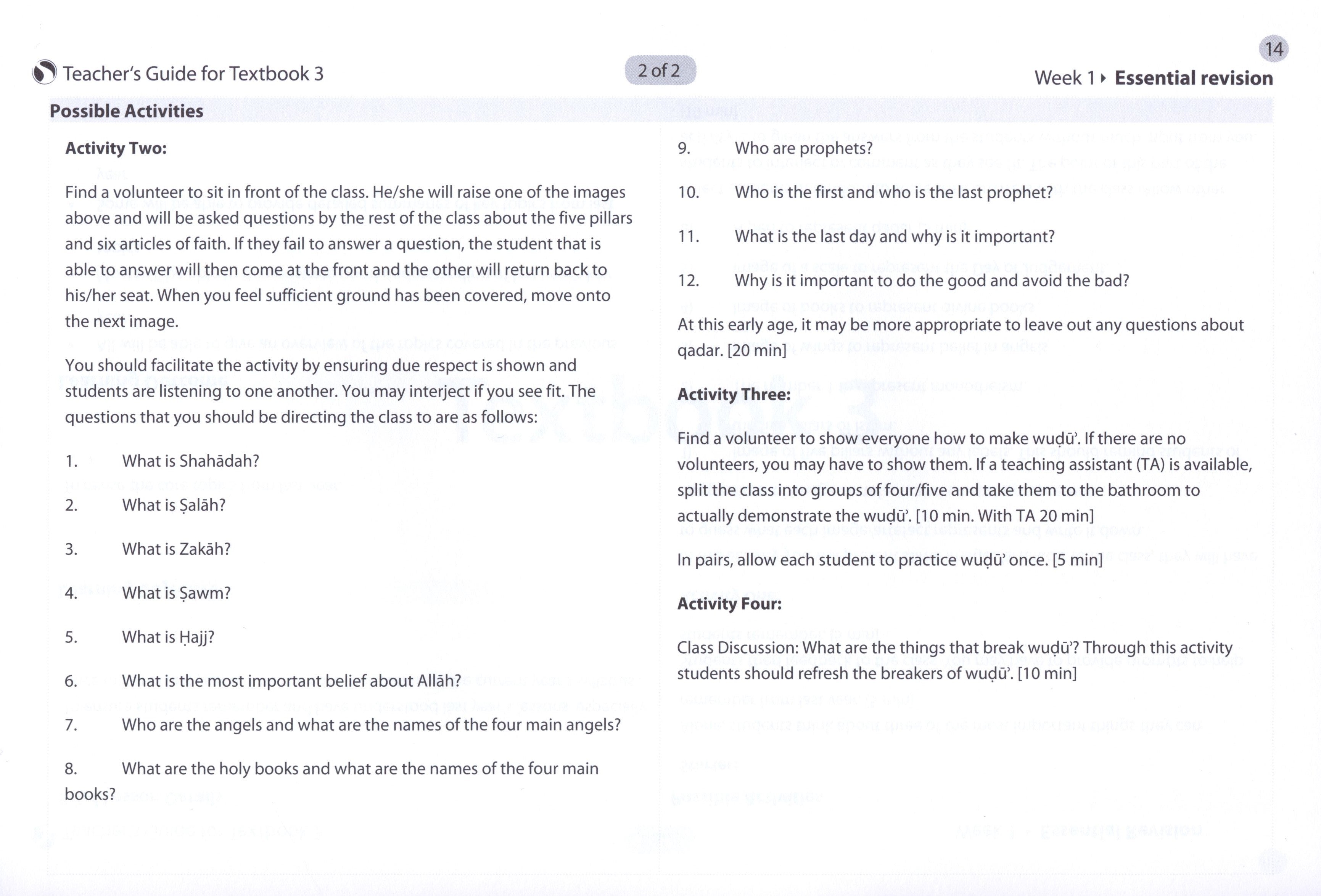 Safar Teacher’s Guide for Islamic Studies Book 3