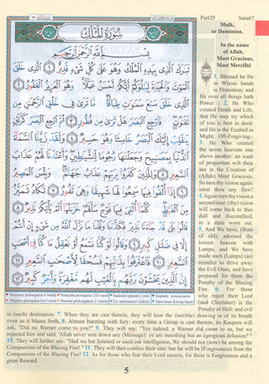 Tajweed Quran Juz' Tabarak Part 29 with Translation and Transliteration 7 x 9