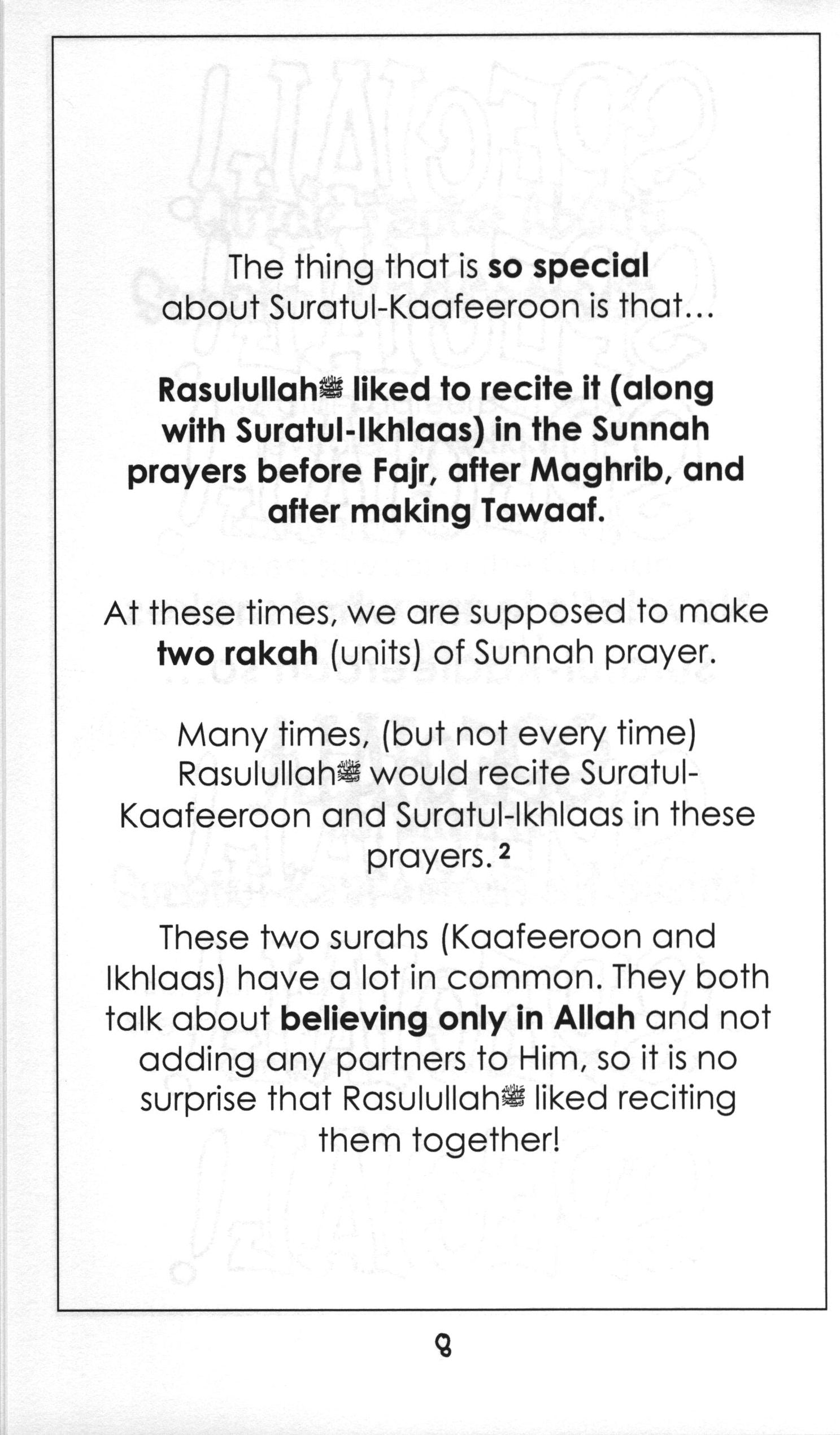 Mini Tafseer Book Suratul Kafeeroon (Surah 109)