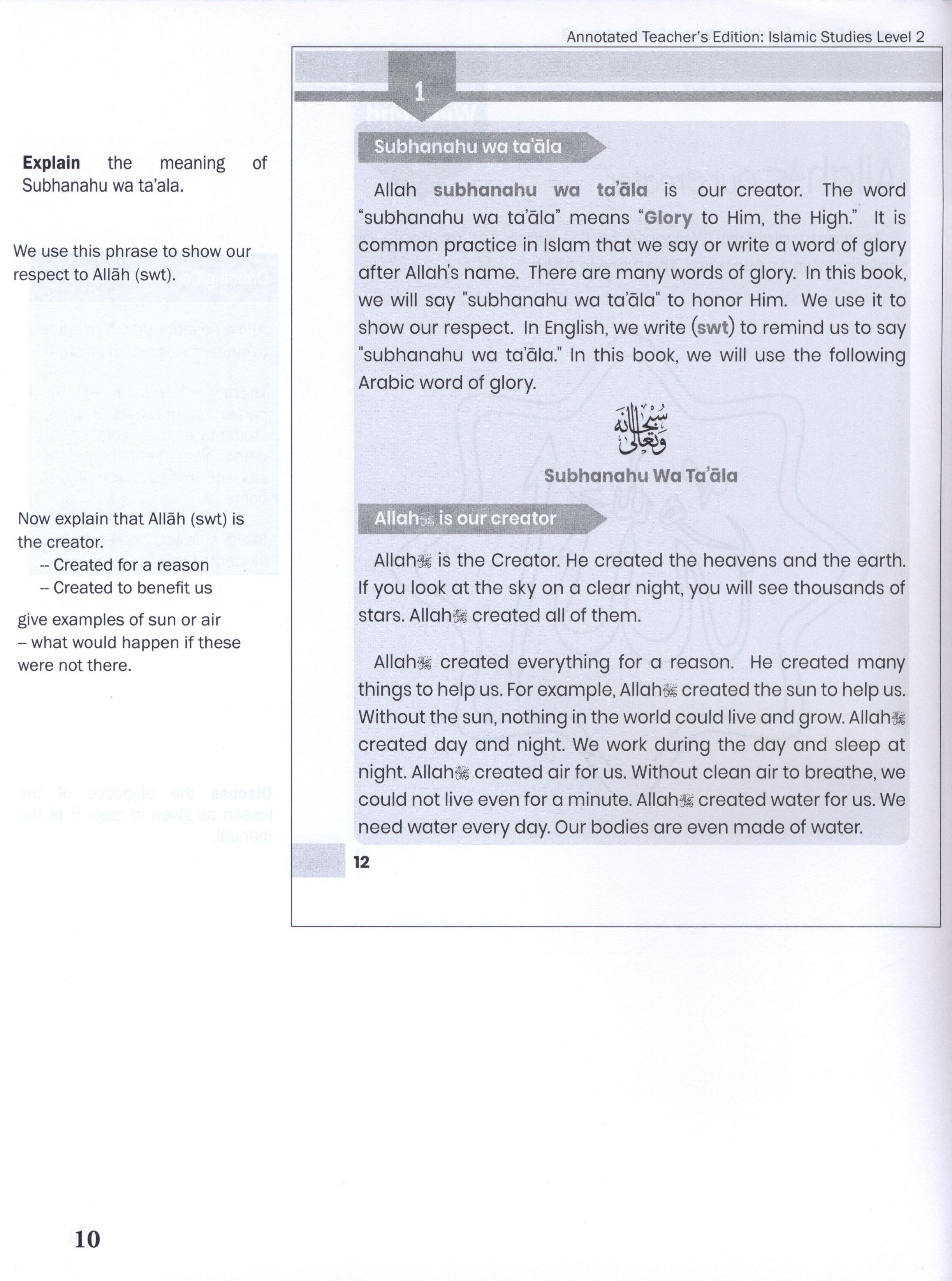Weekend Learning Islamic Studies Teacher Manual Level 2