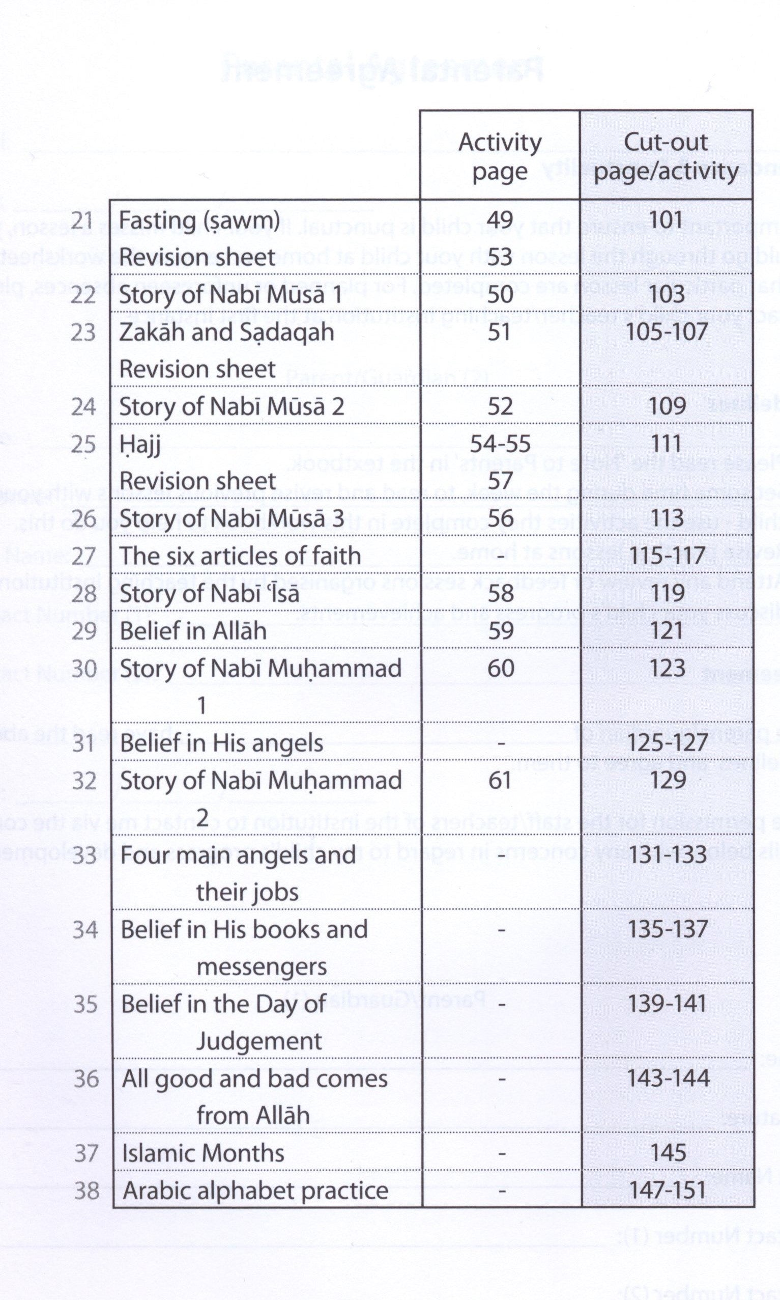 Safar Islamic Studies Workbook 1