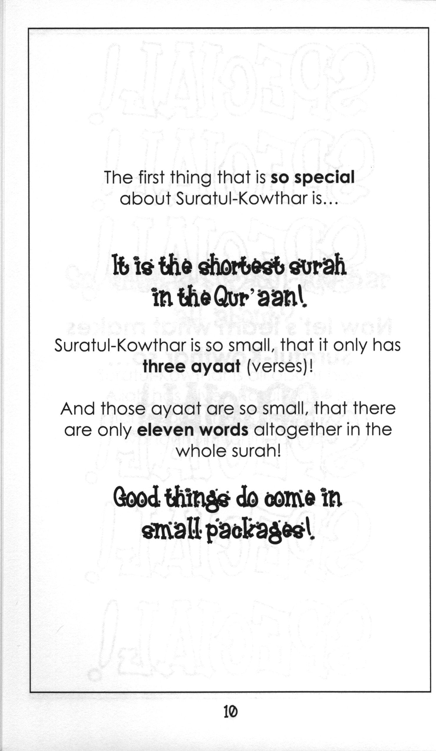 Mini Tafseer Book Suratul Kowthar (Surah 108)