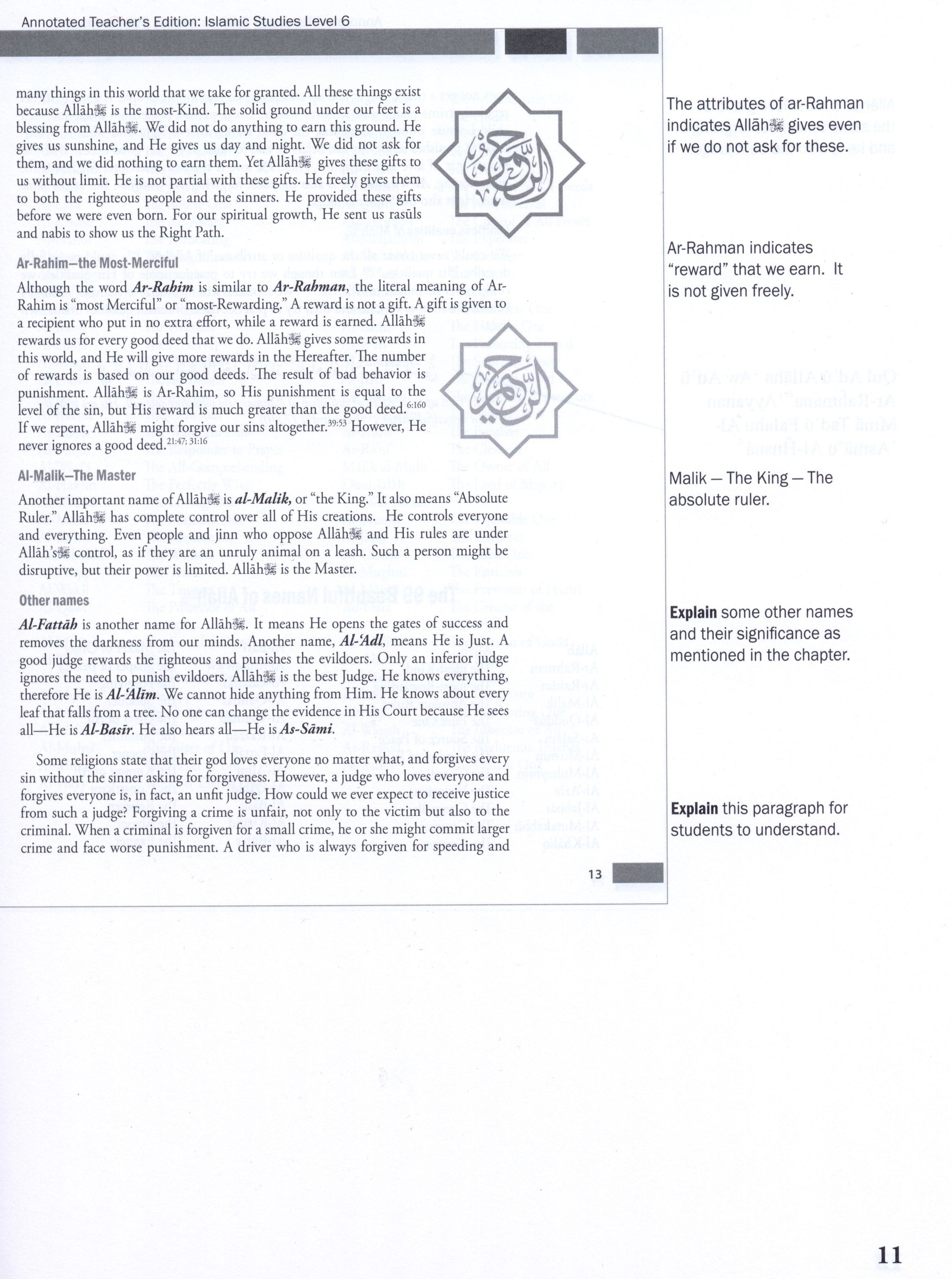 Weekend Learning Islamic Studies Teacher Manual Level 6
