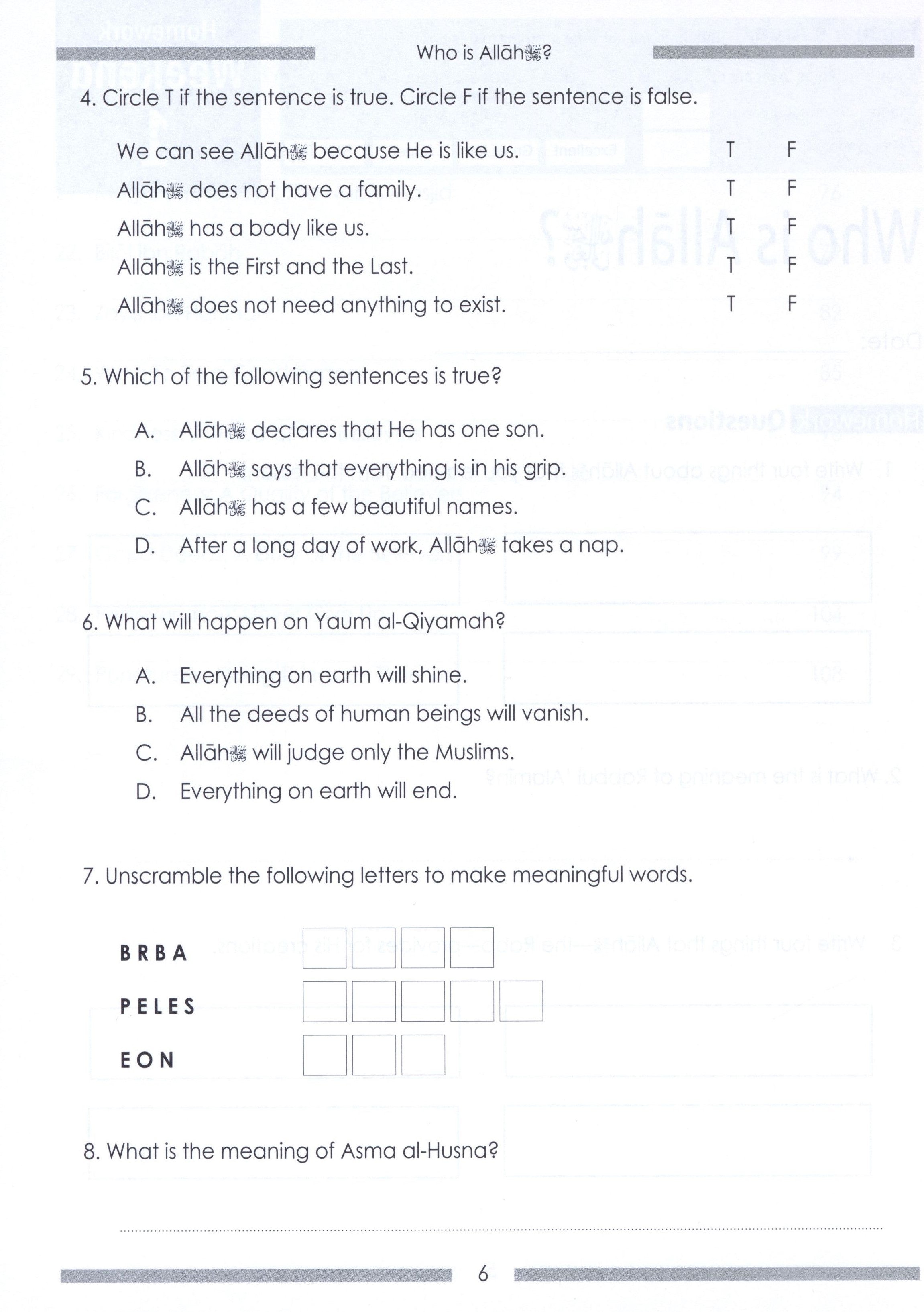 Weekend Learning Islamic Studies Workbook Level 3