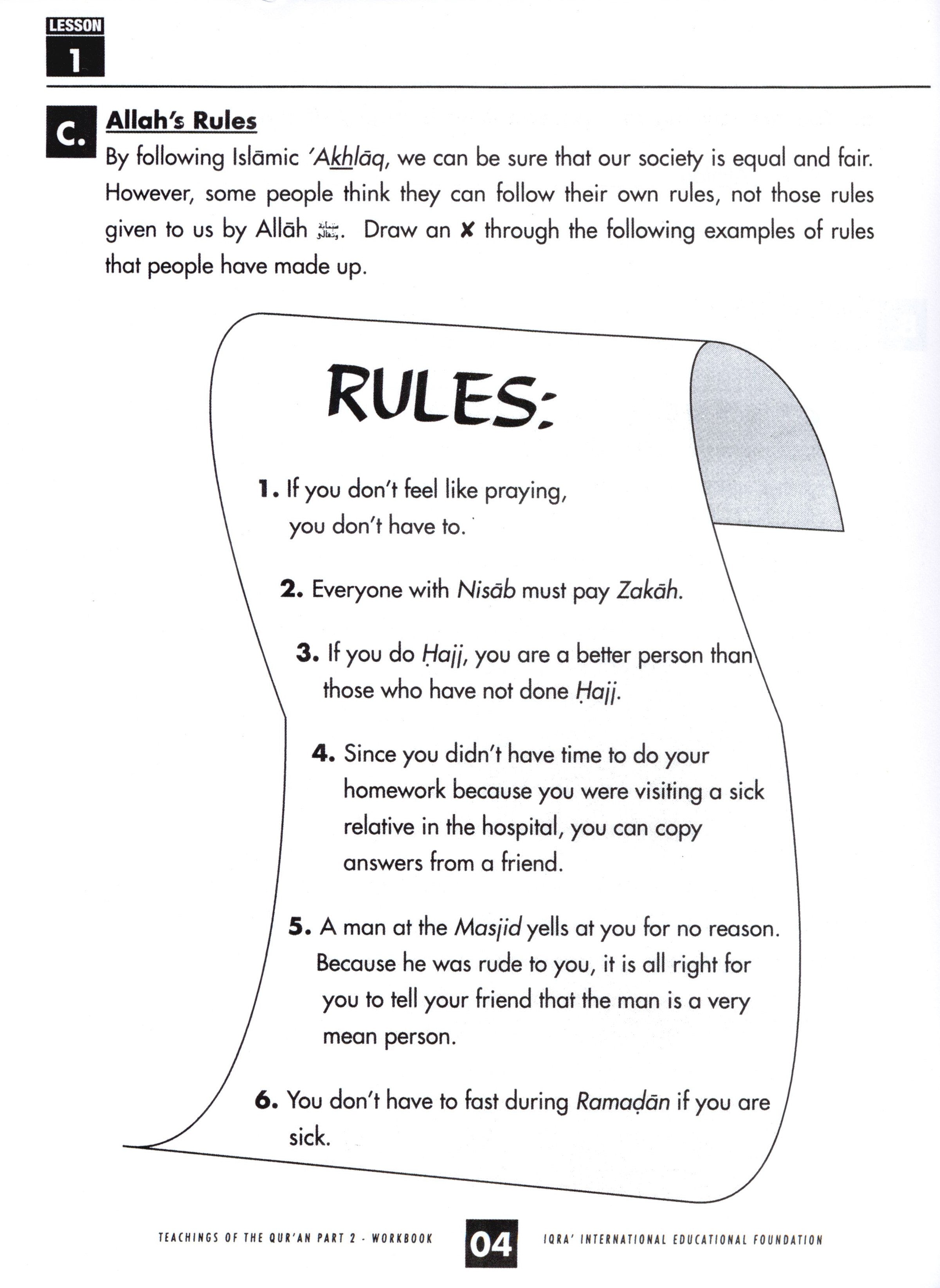 Teachings of the Qur'an Workbook Volume 2