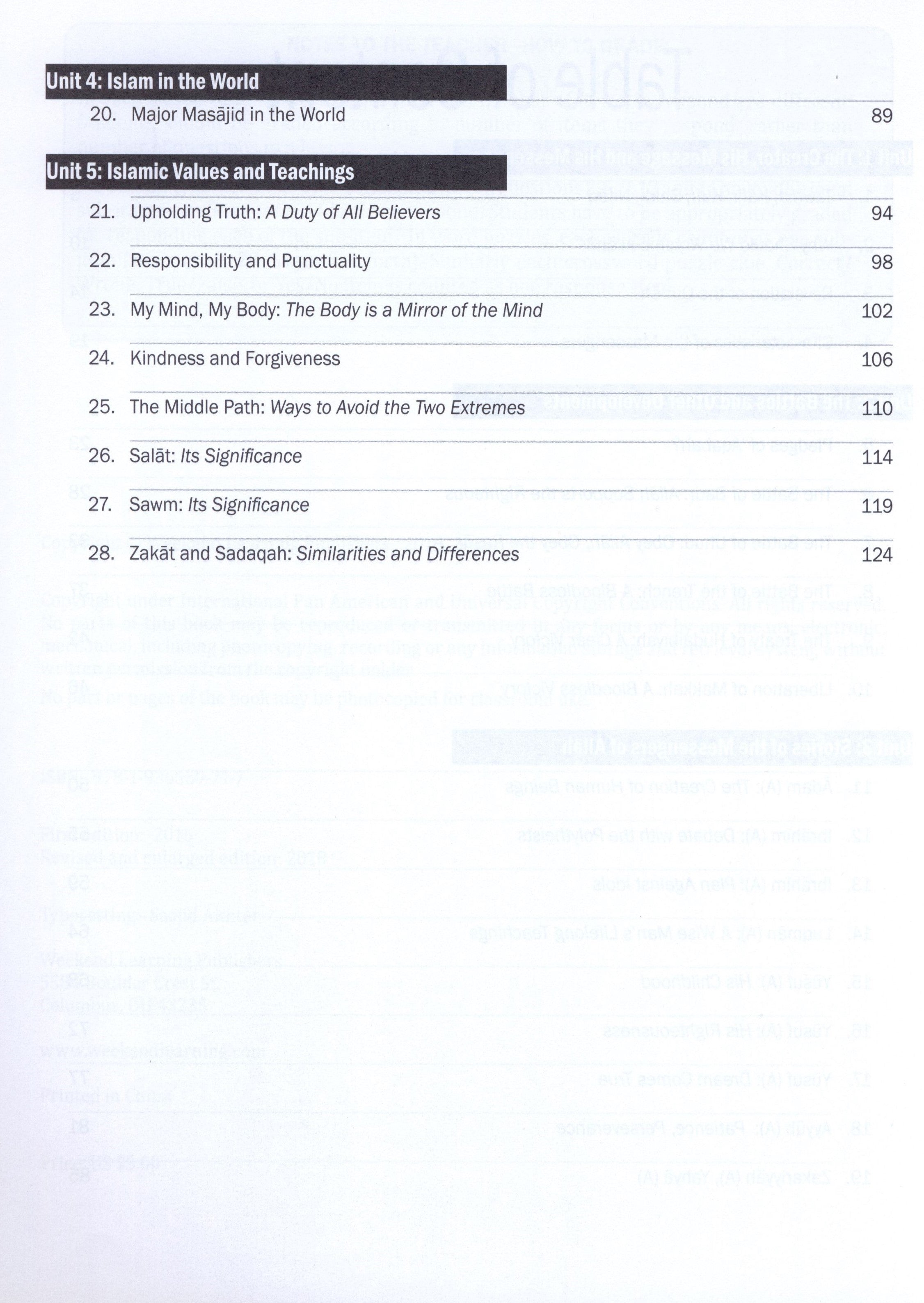 Weekend Learning Islamic Studies Workbook Level 5
