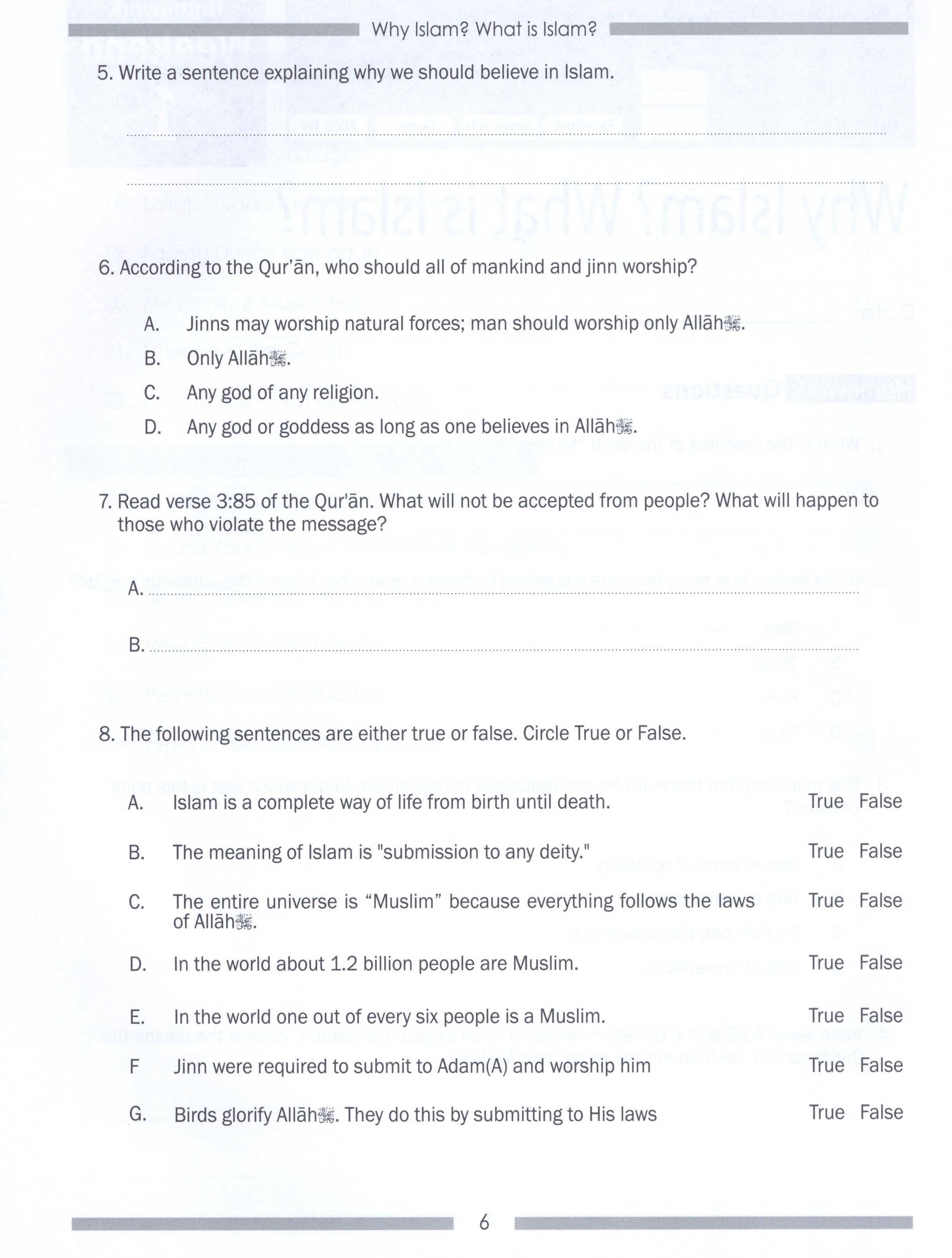 Weekend Learning Islamic Studies Workbook Level 7